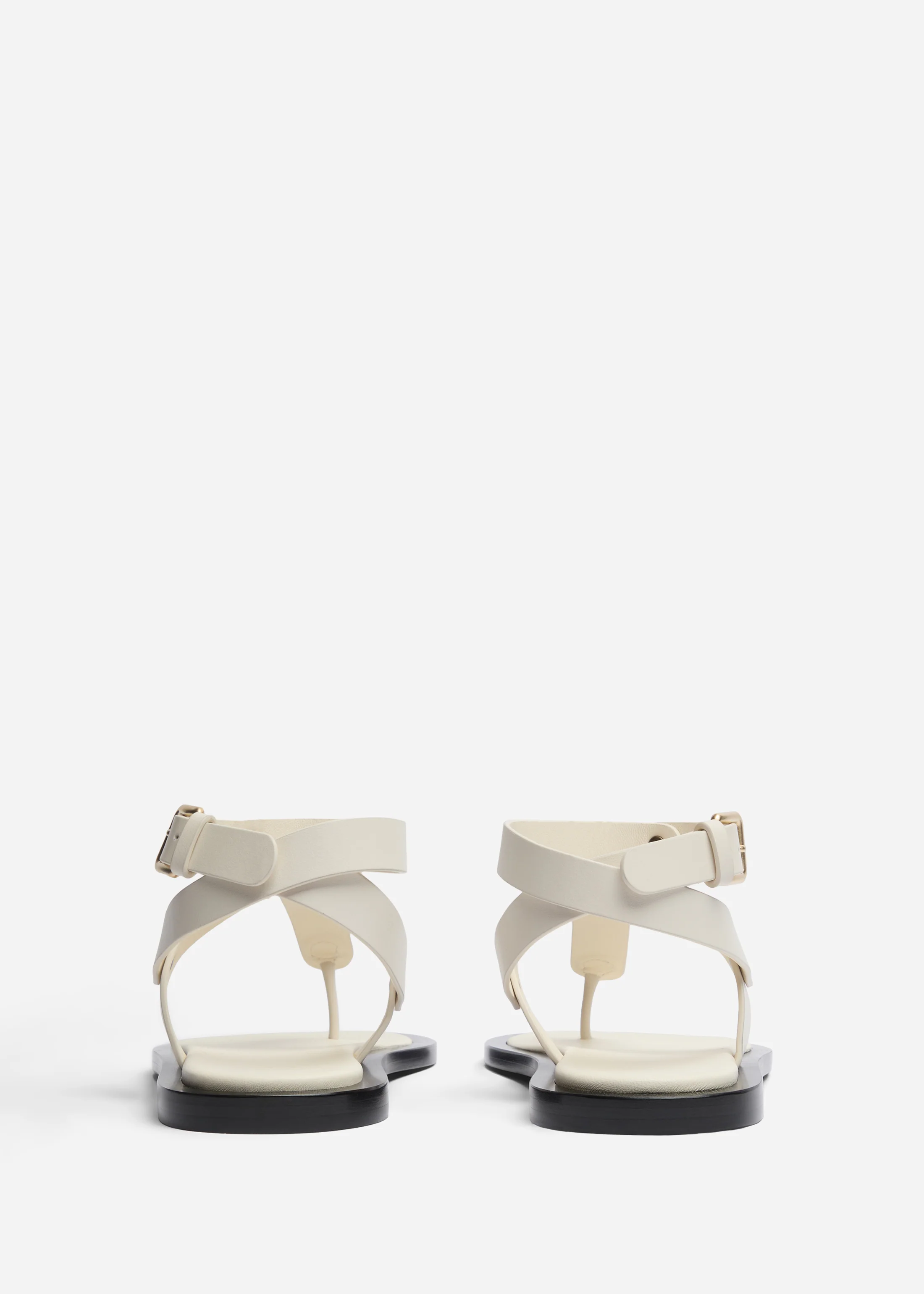 Ankle Wrap Sandal in Calf Skin Leather - White - Image 3
