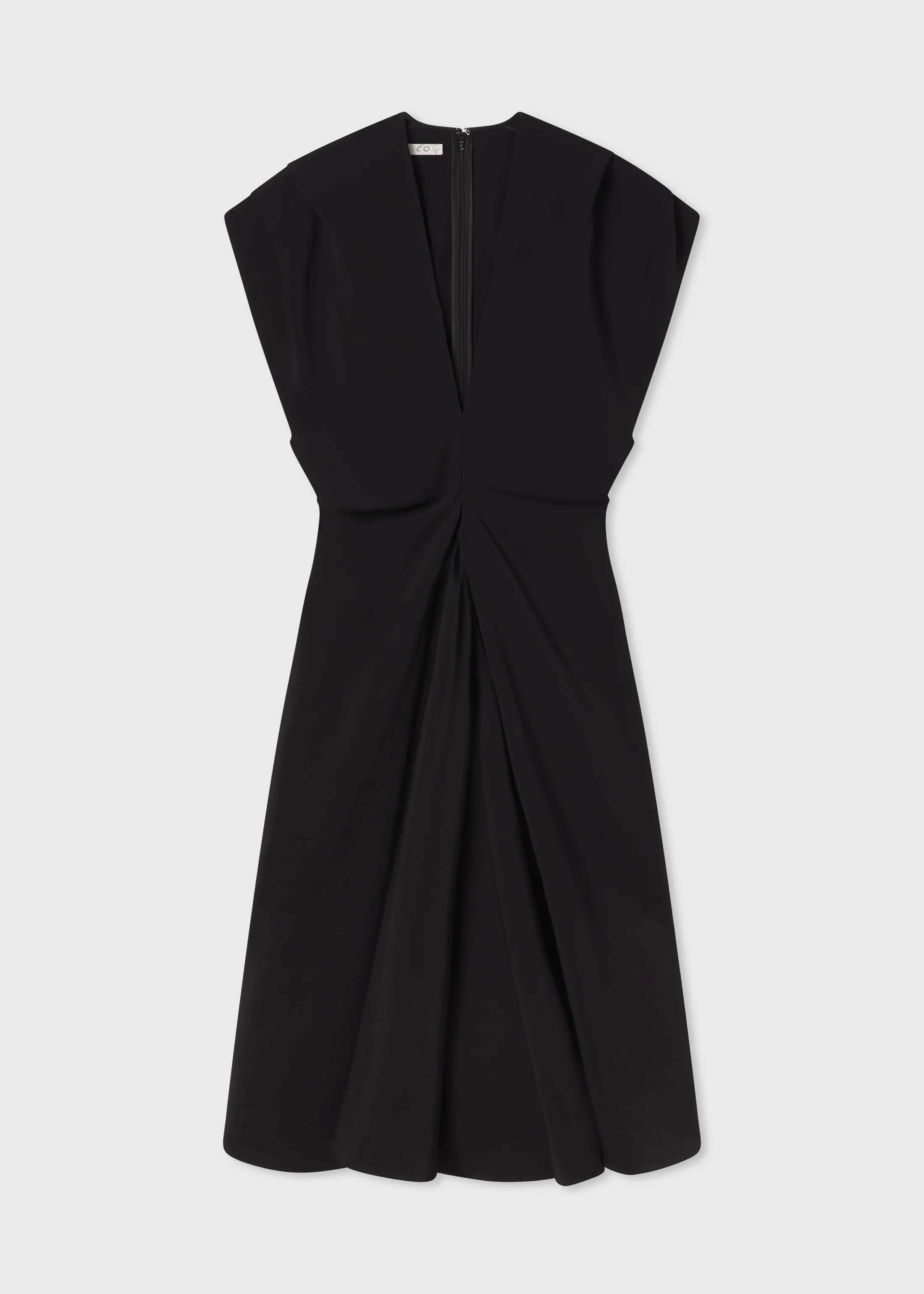 Banana Cut Shift Dress in Viscose - Black - Image 6