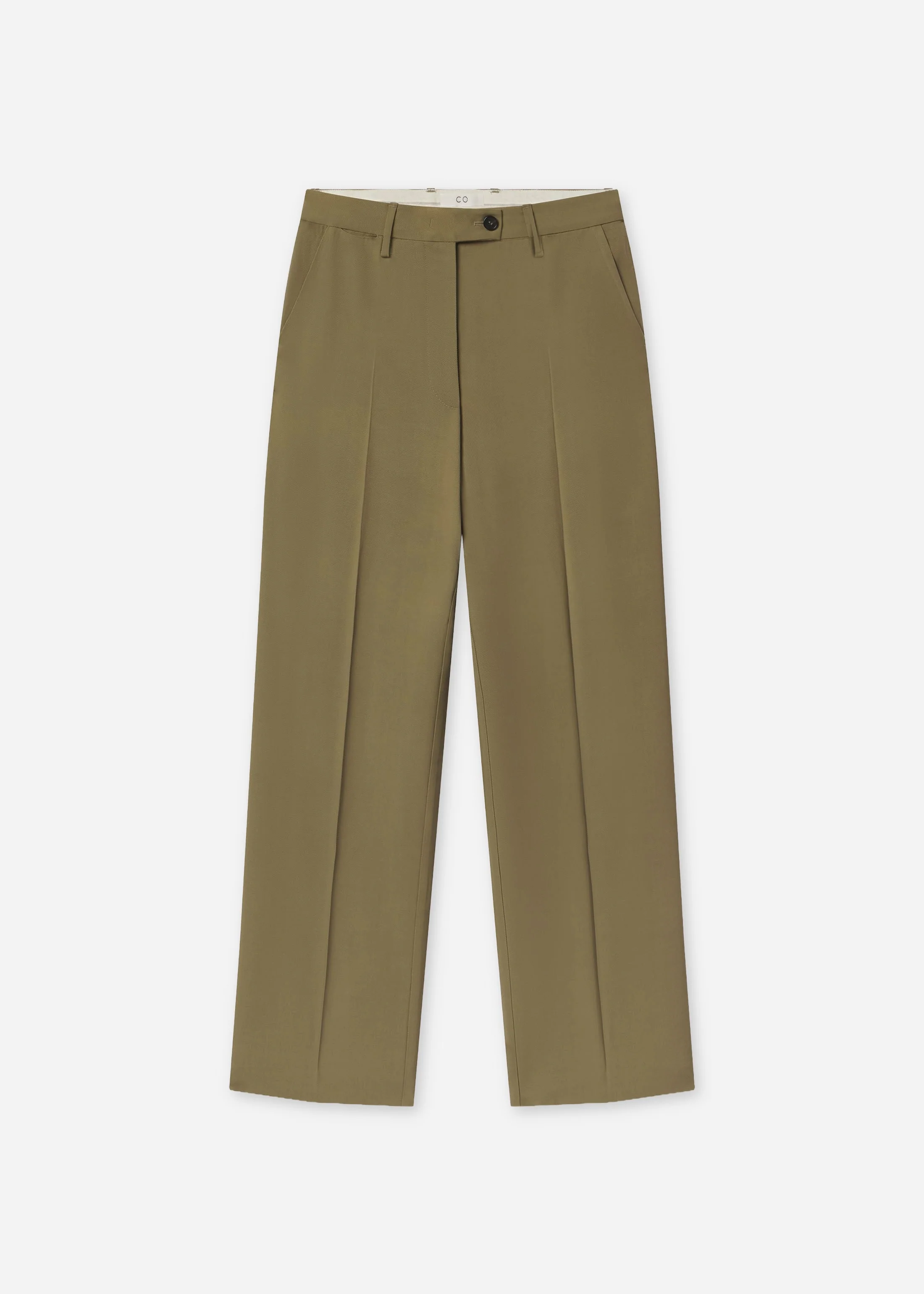 Tailored Straight-Leg Trouser in Viscose Twill - Aloe - Image 4