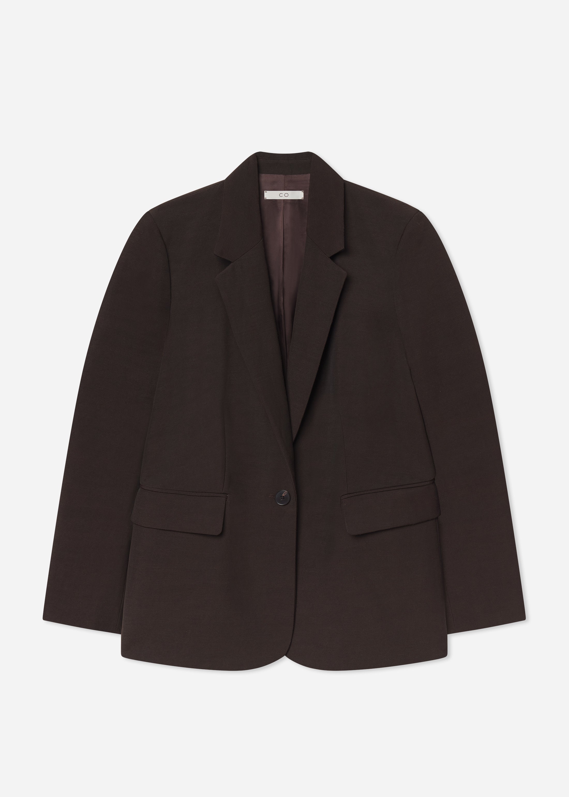 Boyfriend Blazer in Linen - Chocolate - Image 5