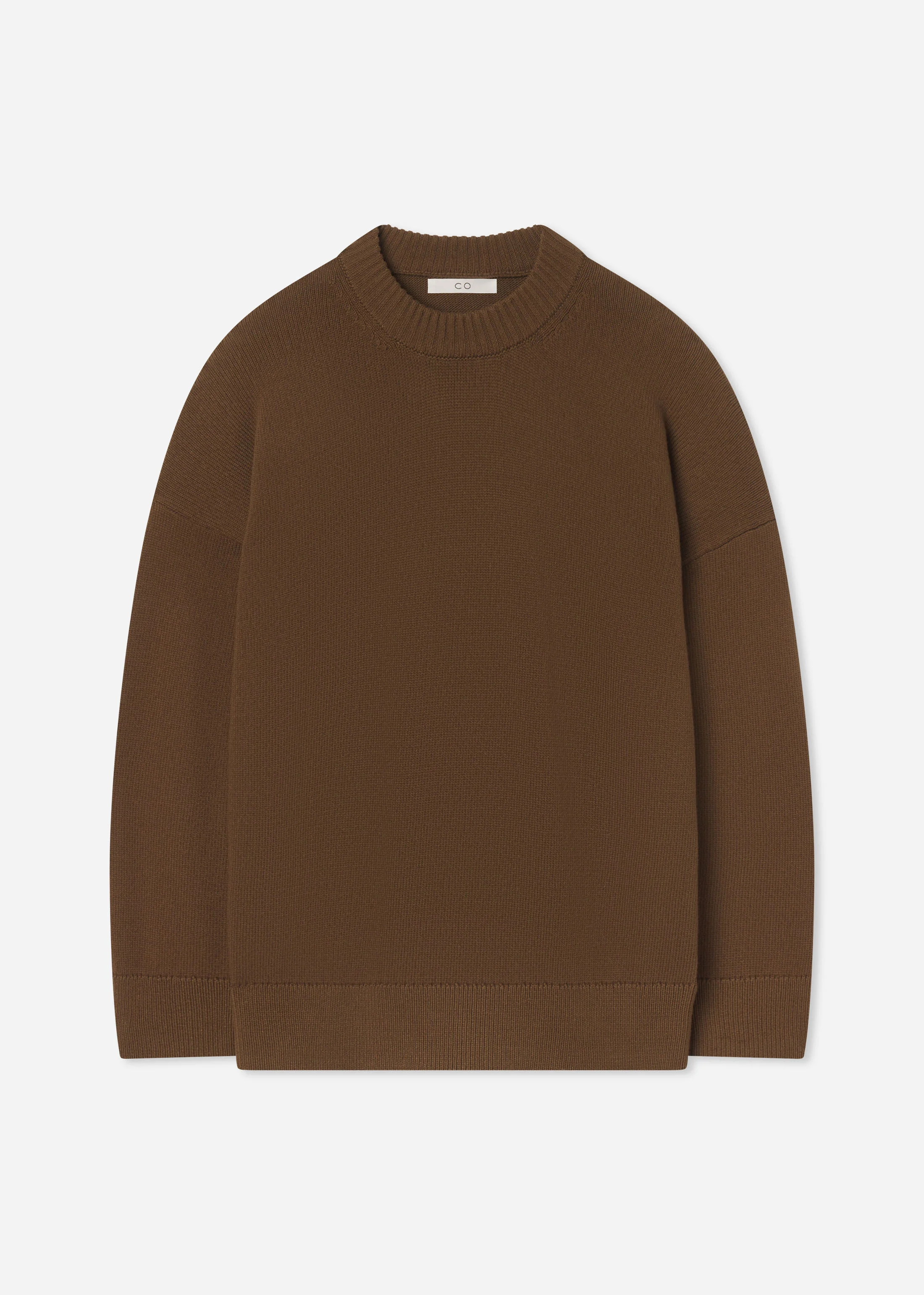 Boyfriend Crew Sweater in Cotton - Olive - Image 4