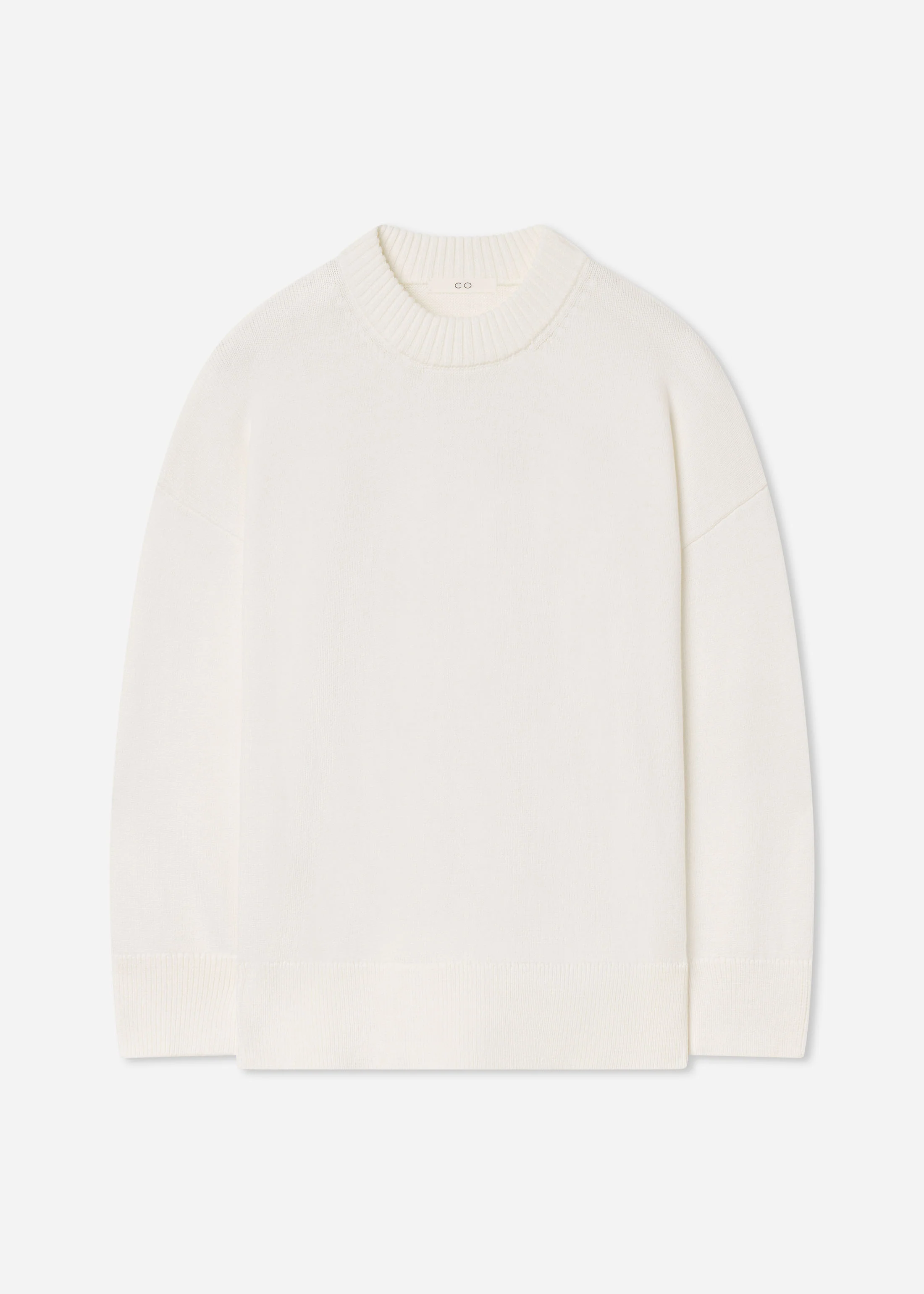 Boyfriend Crew Sweater in Cotton - White - Image 4
