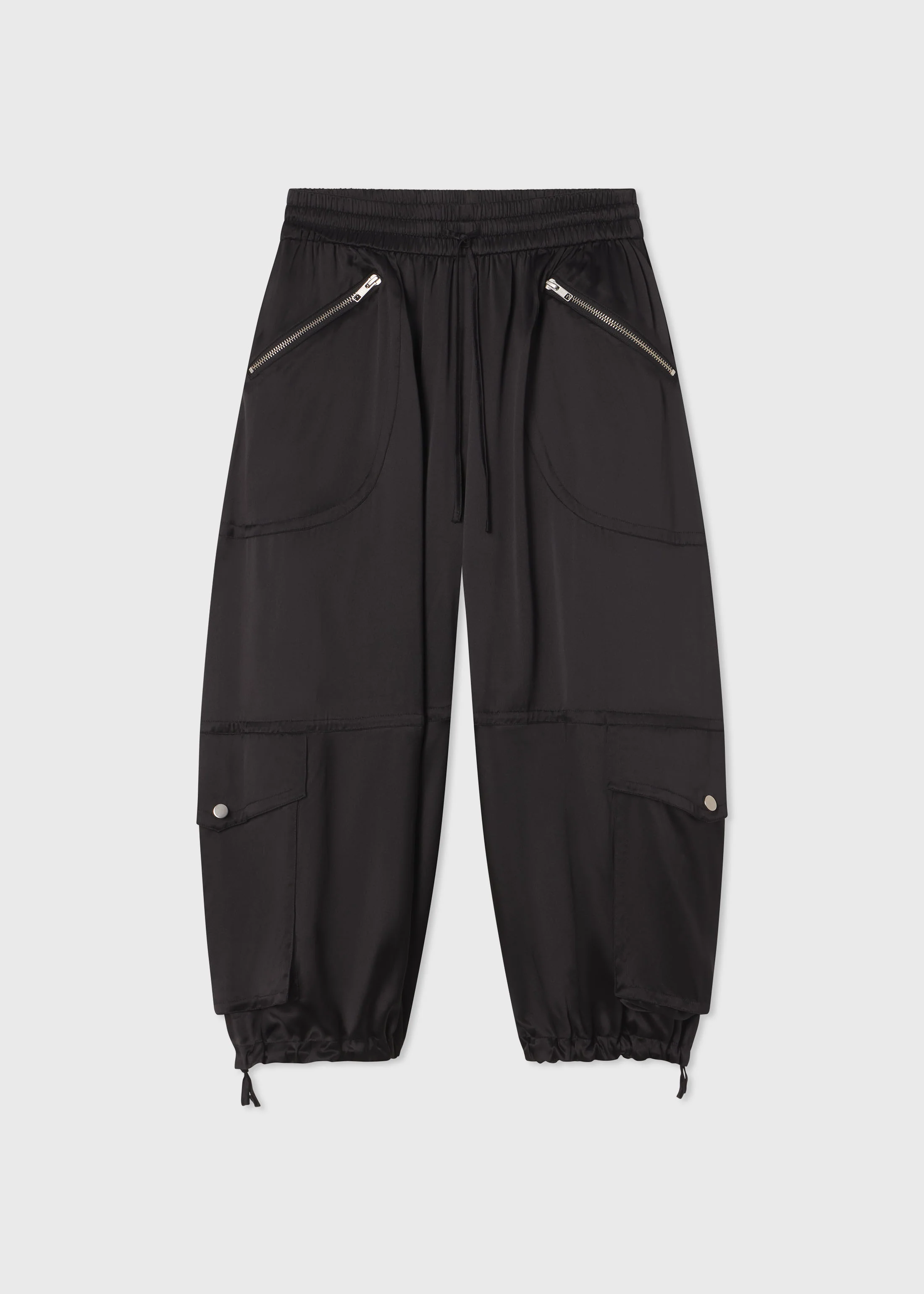 Braies Pant in Silk Charmeuse - Black - Image 5