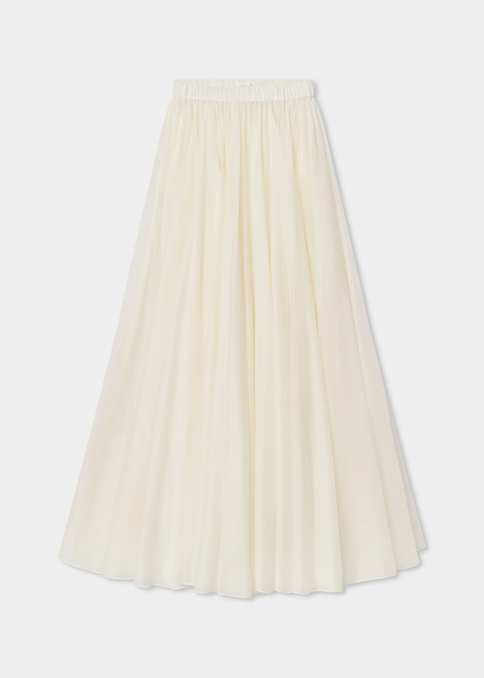 Crinoline Double Layer Skirt in Cotton Silk Voile - Ivory