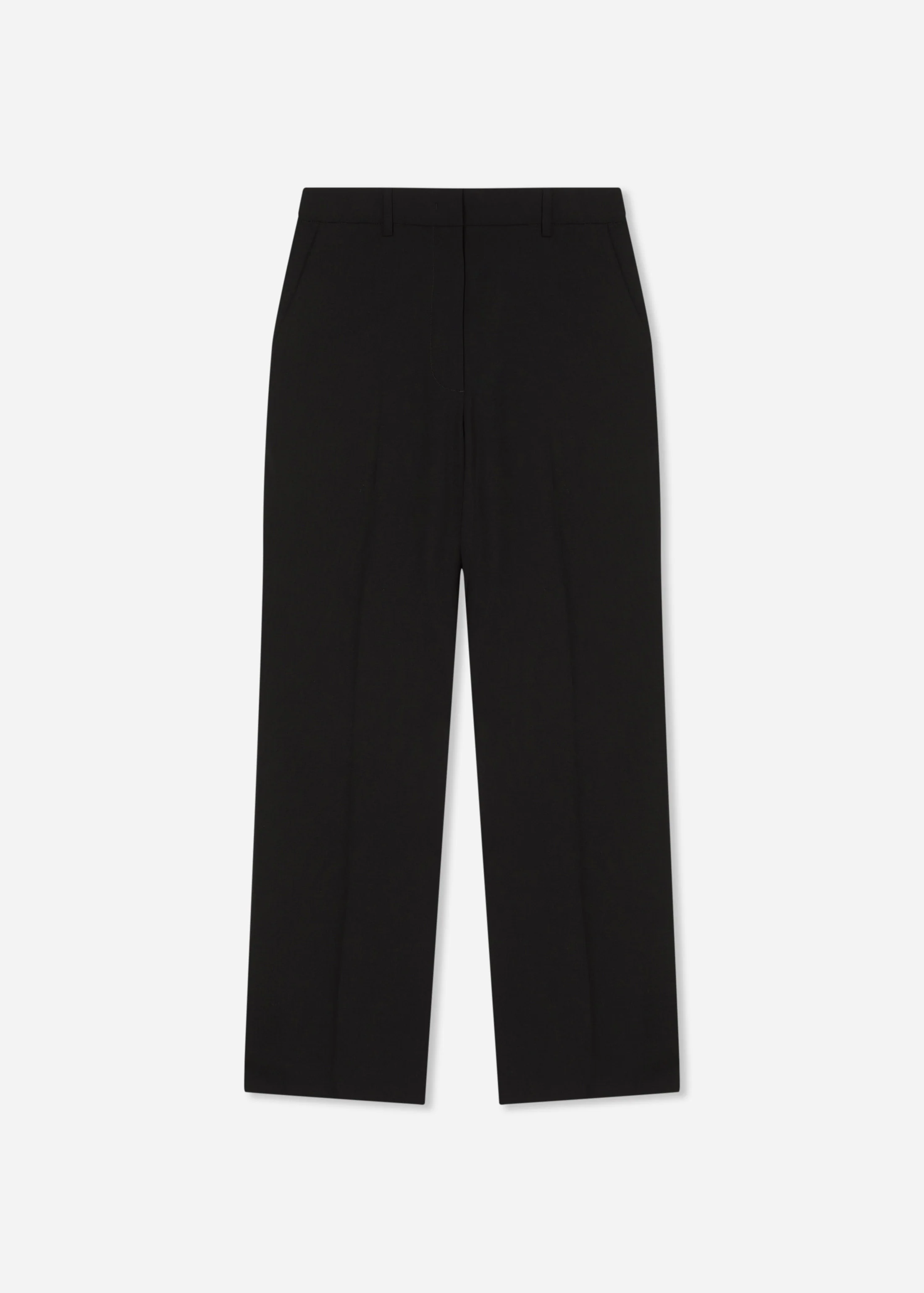 Cropped Cigarette Trouser in Virgin Wool - Black - Image 5