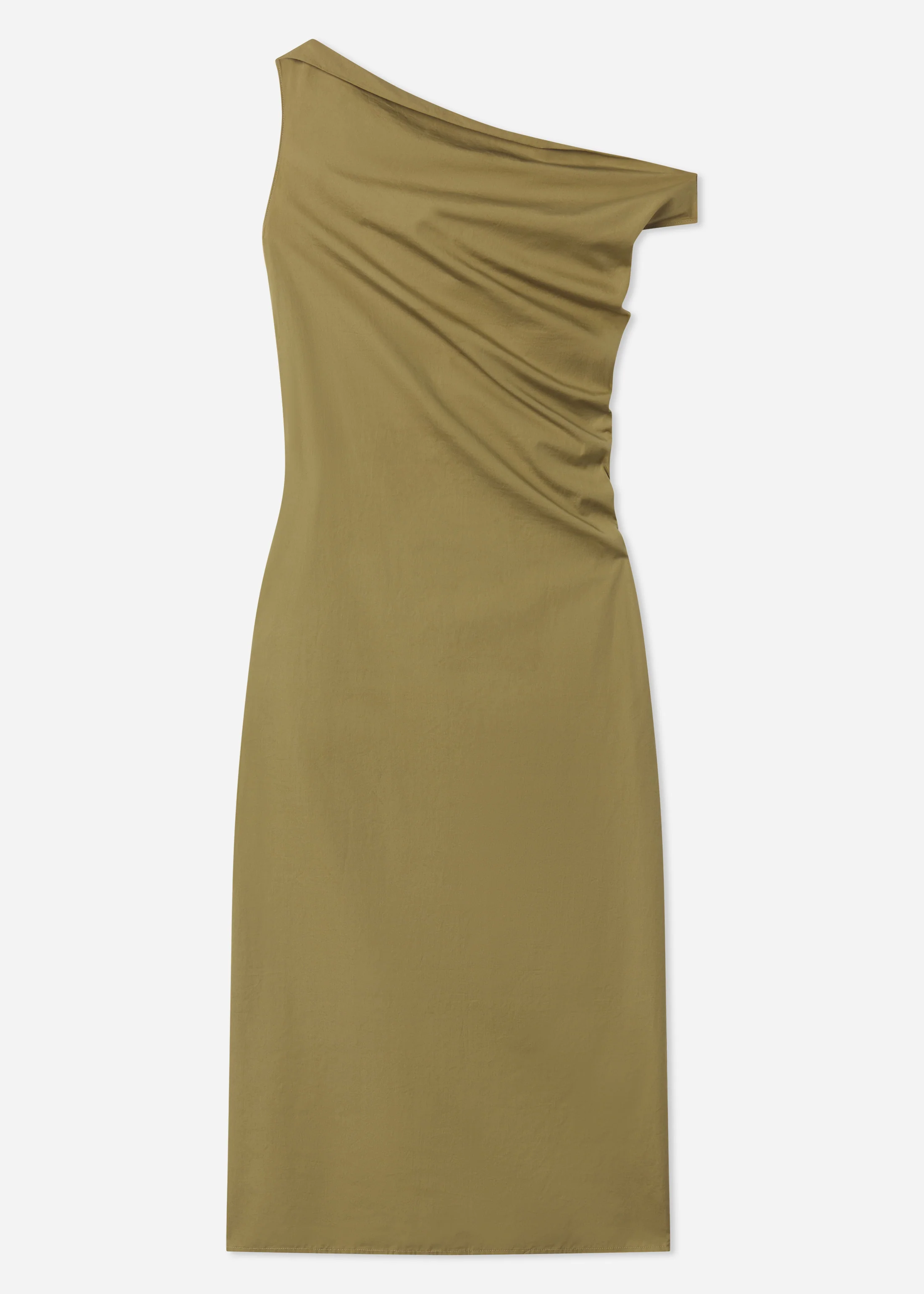 Draped Back Dress in Cotton - Aloe - Image 4