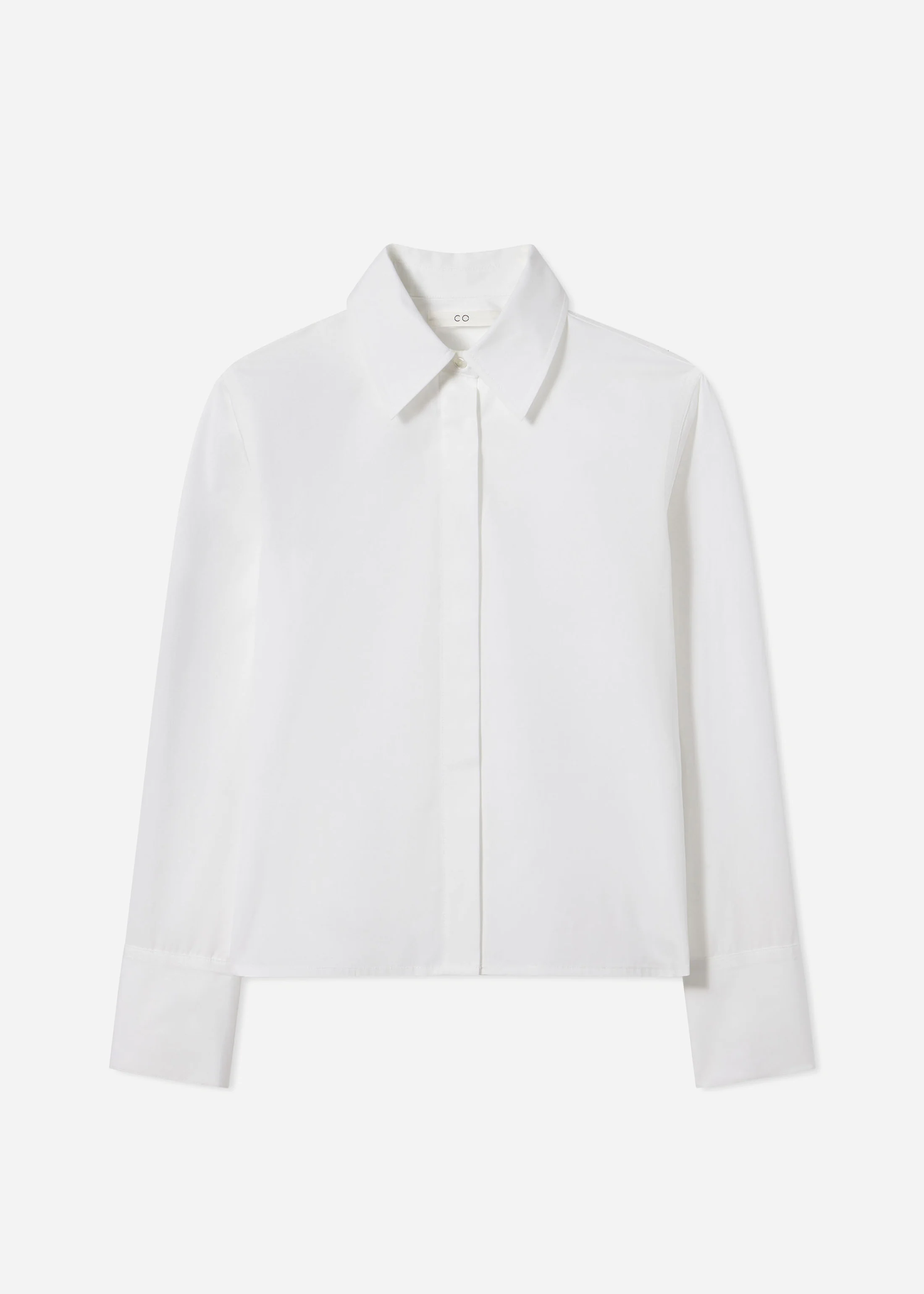 Fitted Shirt in Cotton Poplin - White - Image 5