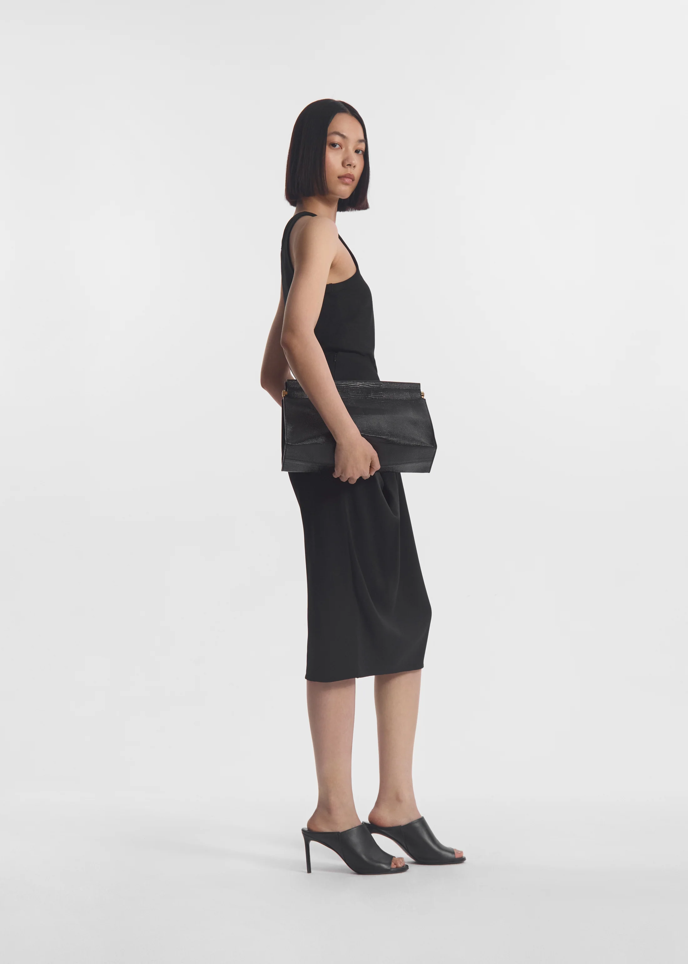 Fitted Tank in Cotton Jersey - Black - Image 3