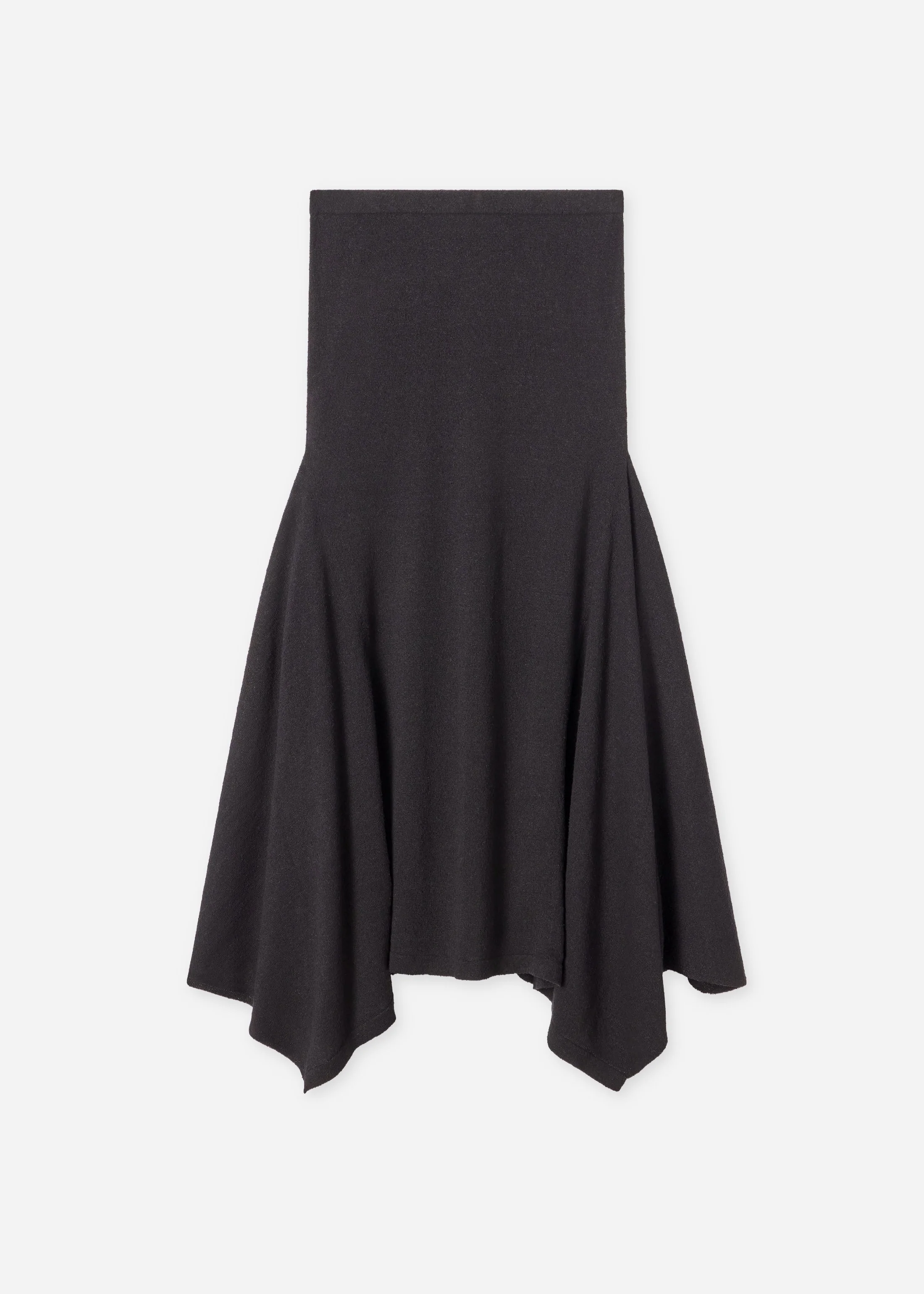 Flared Midi Skirt in Silk Linen - Black - Image 5