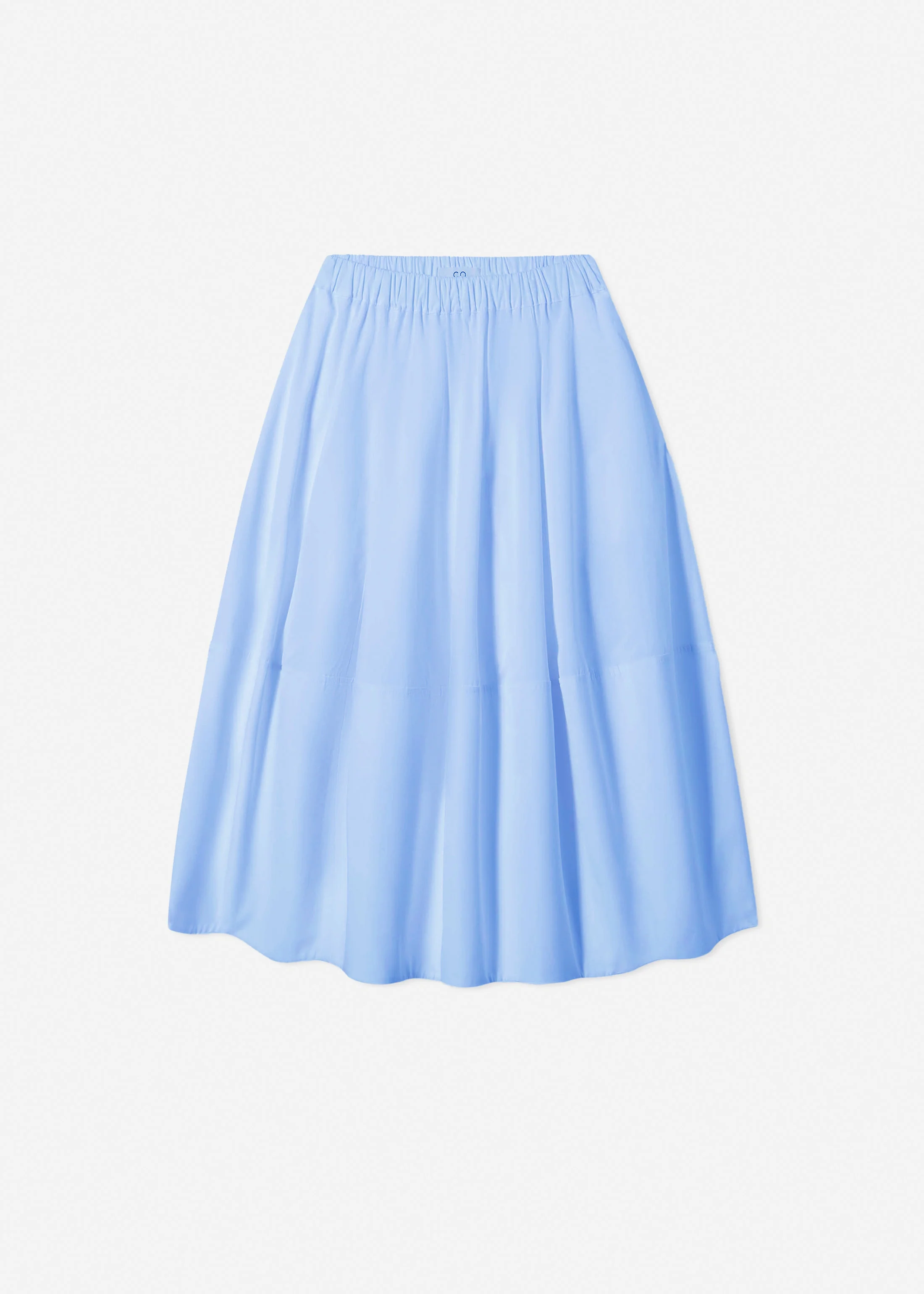 Full Skirt in Cotton Poplin - Blue - Image 4
