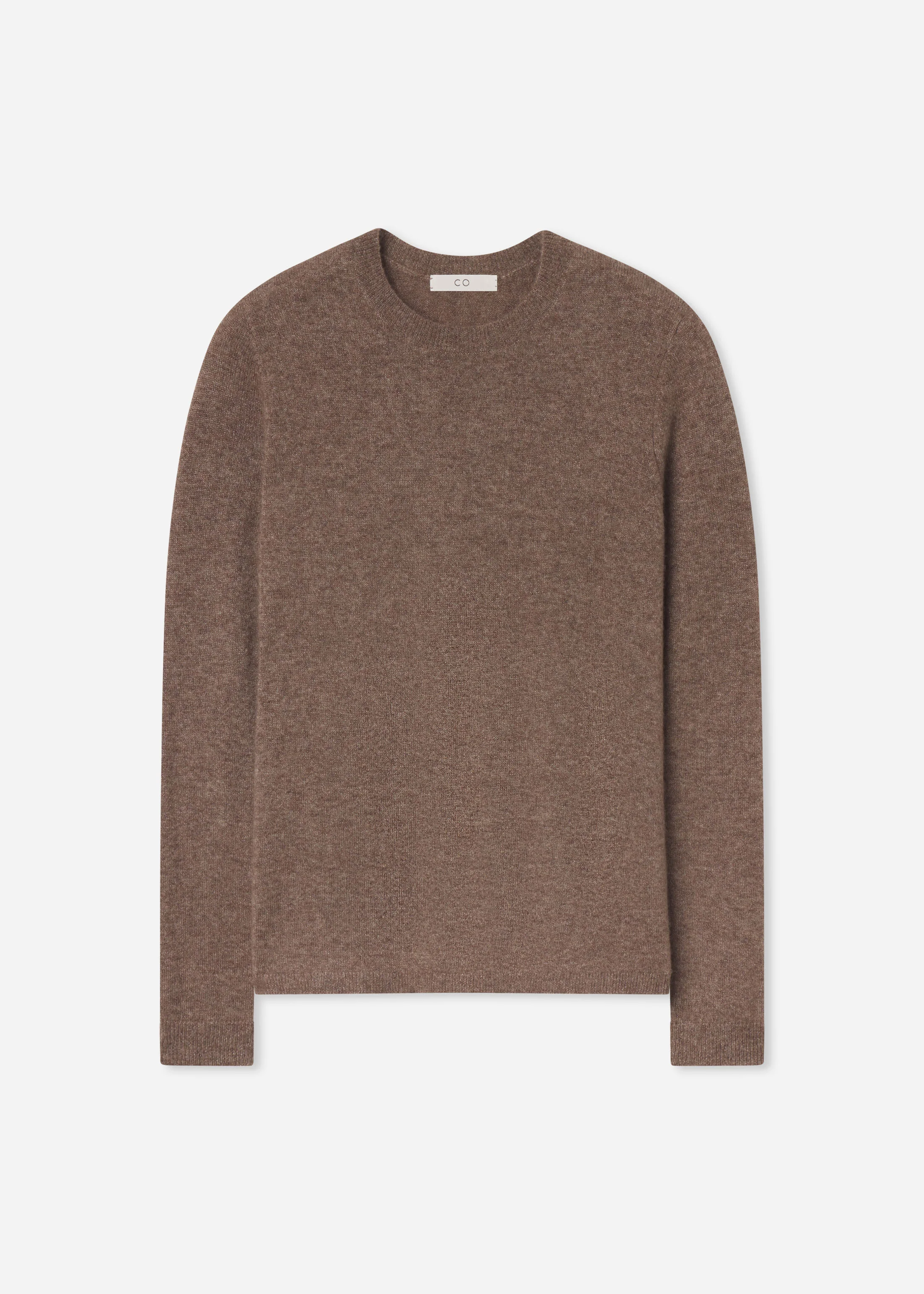 Long Sleeve Crew Sweater in Cashmere Silk - Hazelnut - Image 4