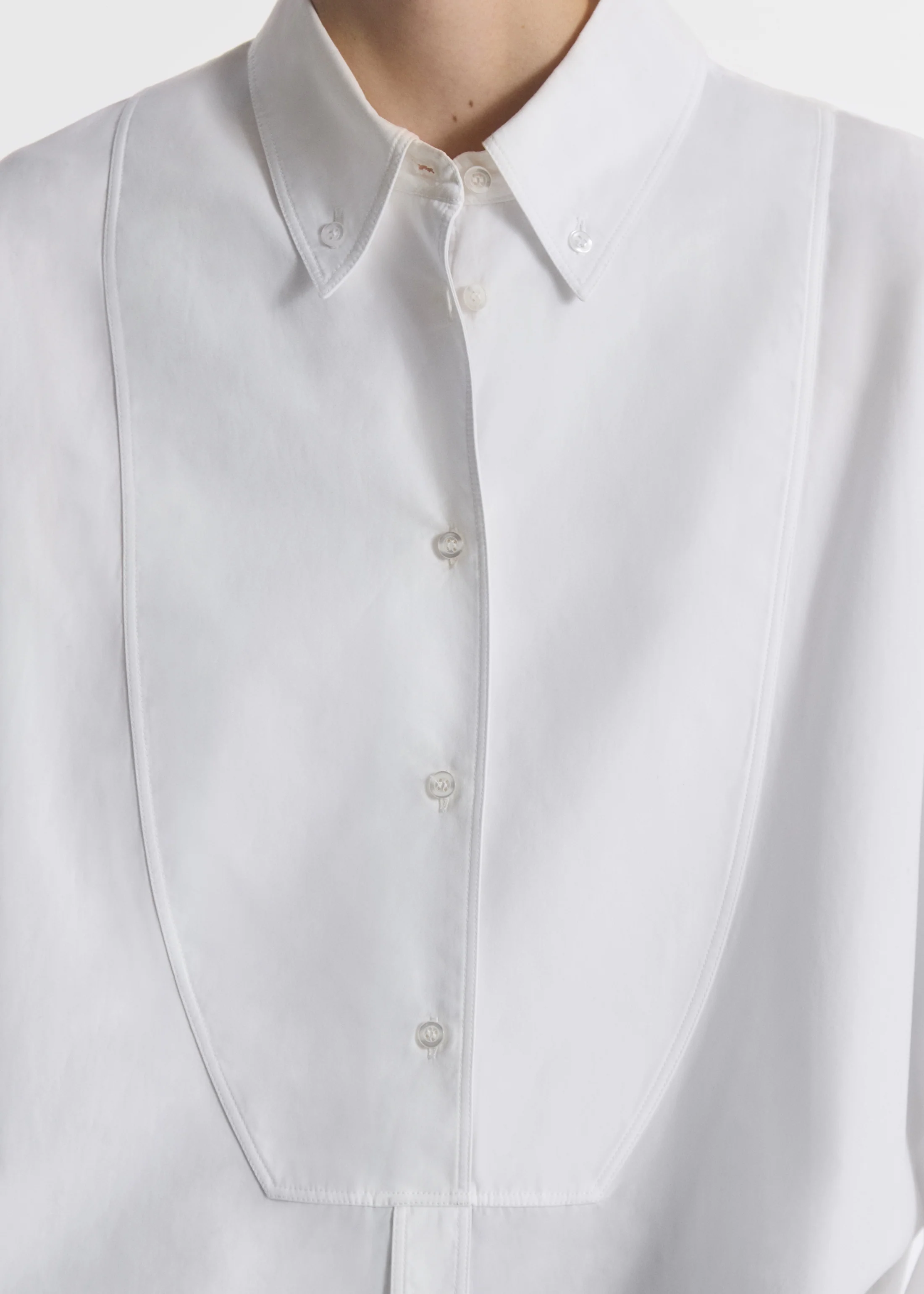 Long Tunic Top in Cotton Poplin - White - Image 5