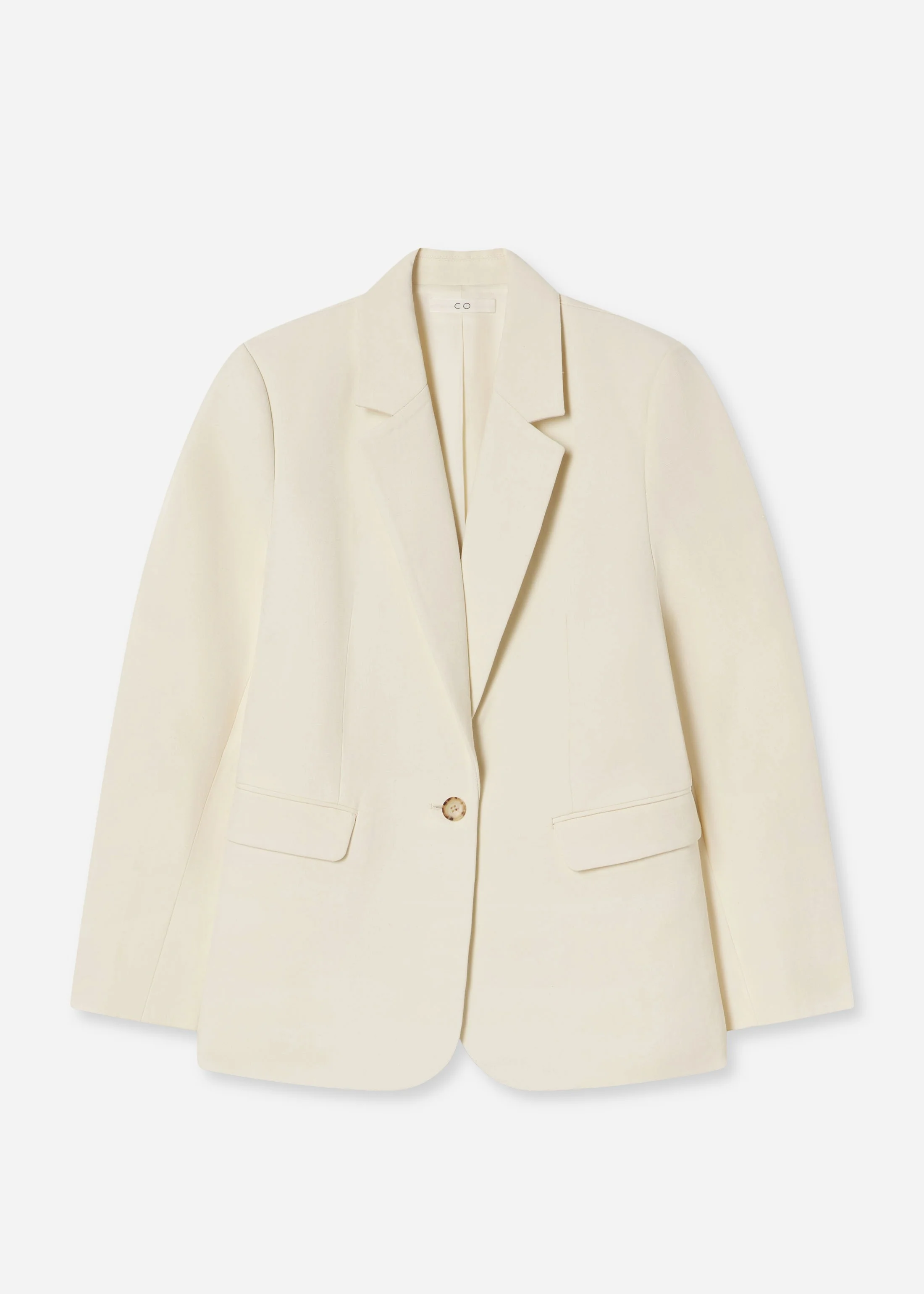 Boyfriend Blazer in Linen - Pearl - Image 5