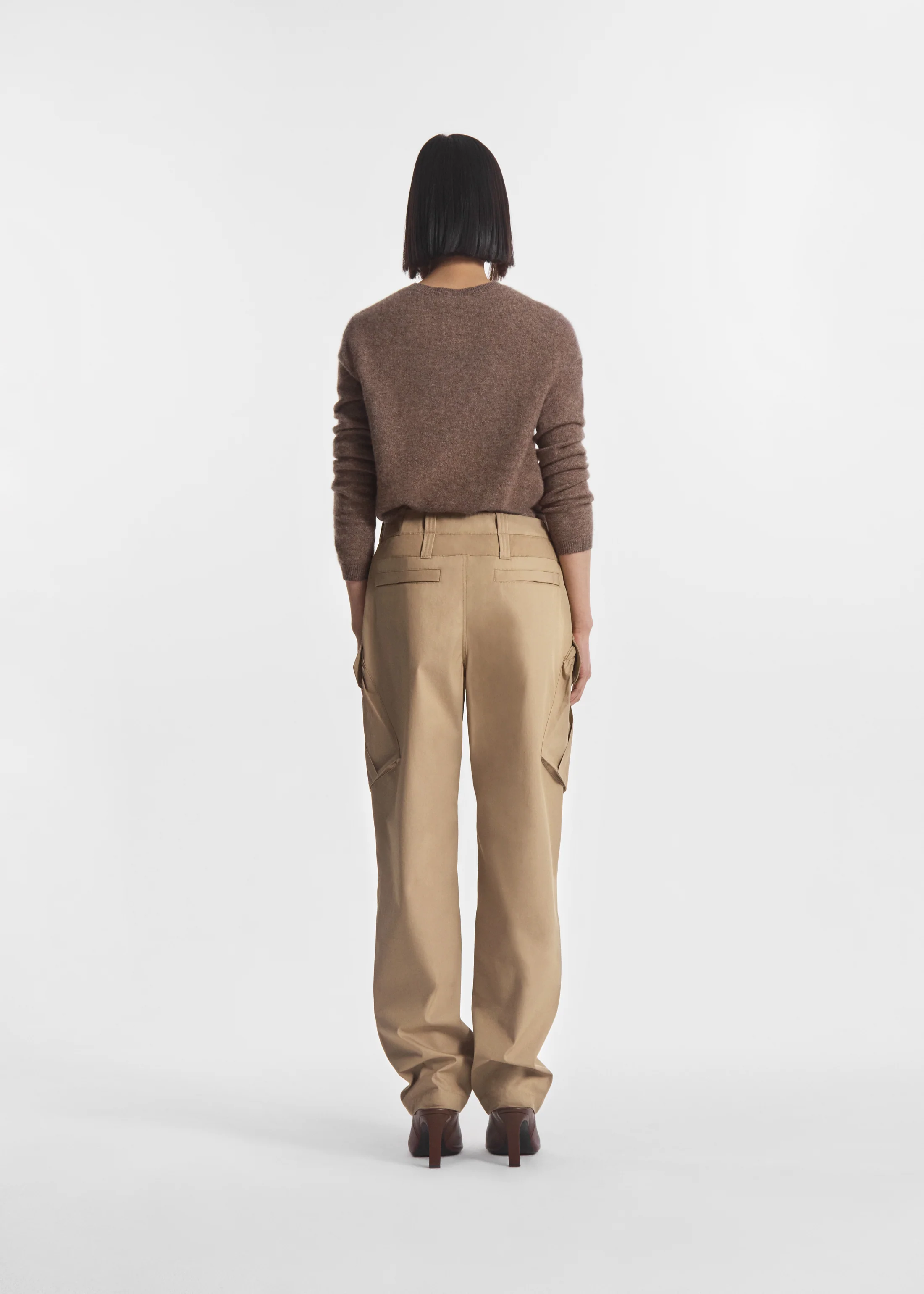 Military Cargo Pant in Cotton Twill- Camel - Image 3