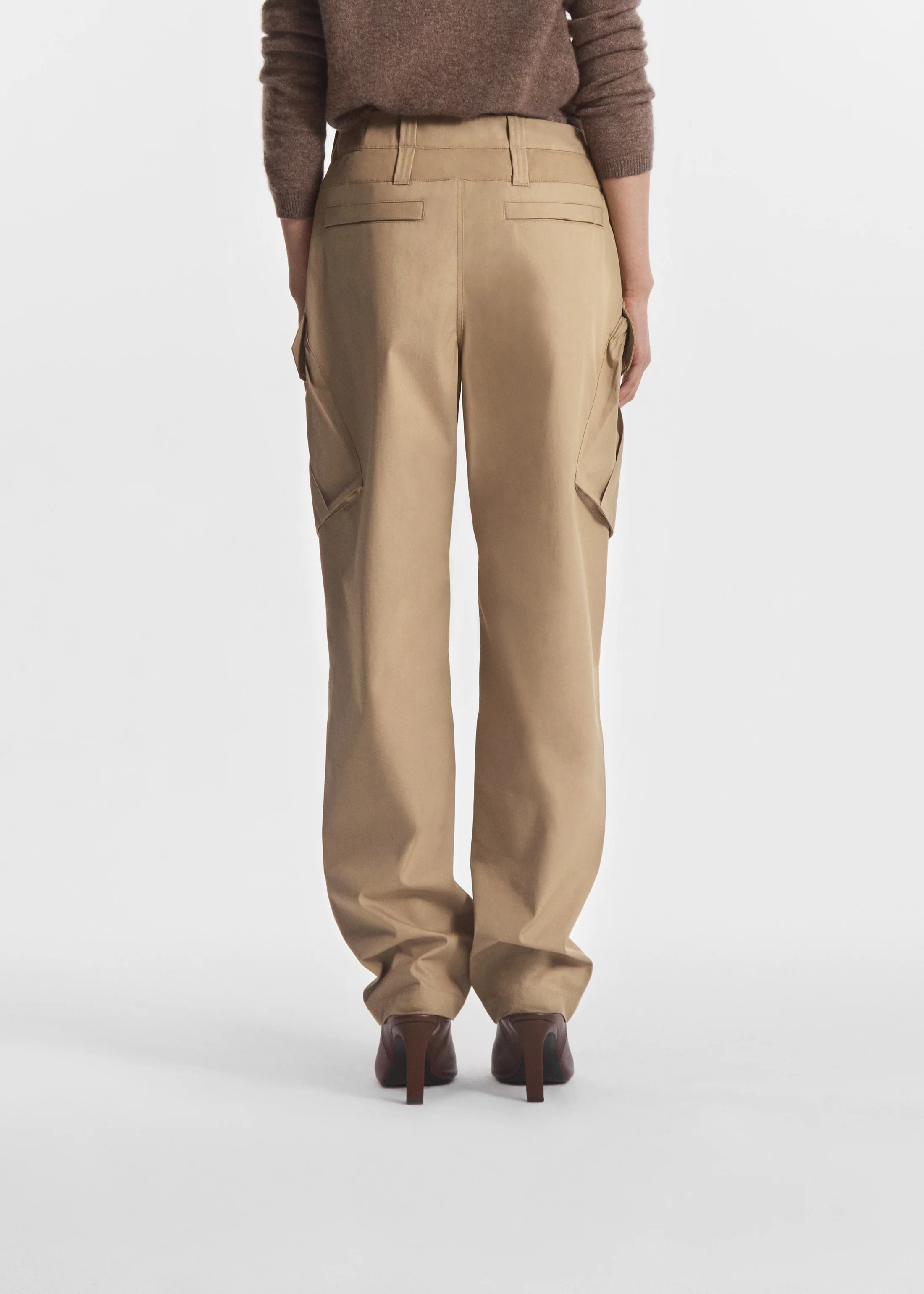Military Cargo Pant in Cotton Twill- Camel - Image 4