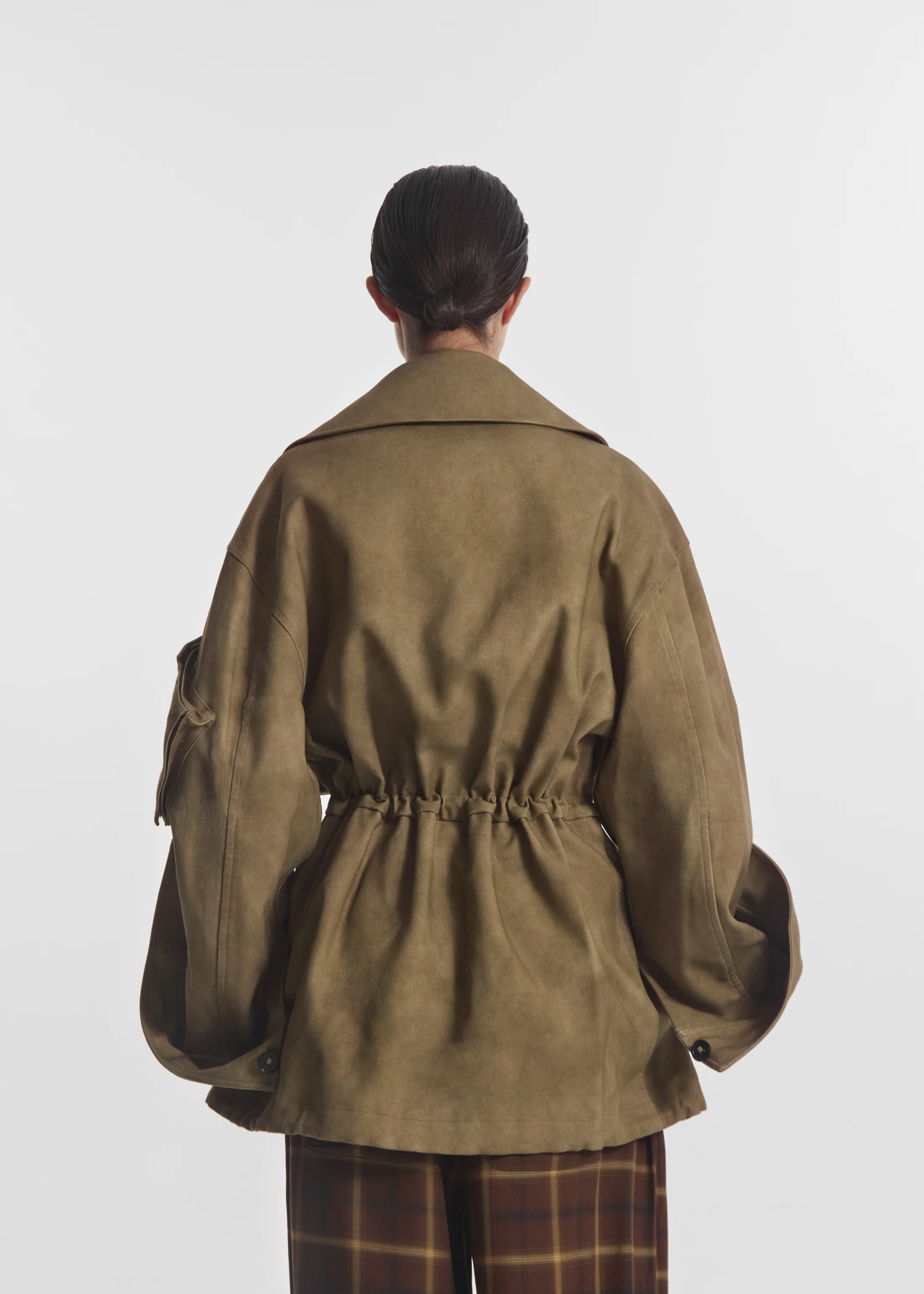 Military Jacket in Cold Dye Cotton - Khaki - Image 3