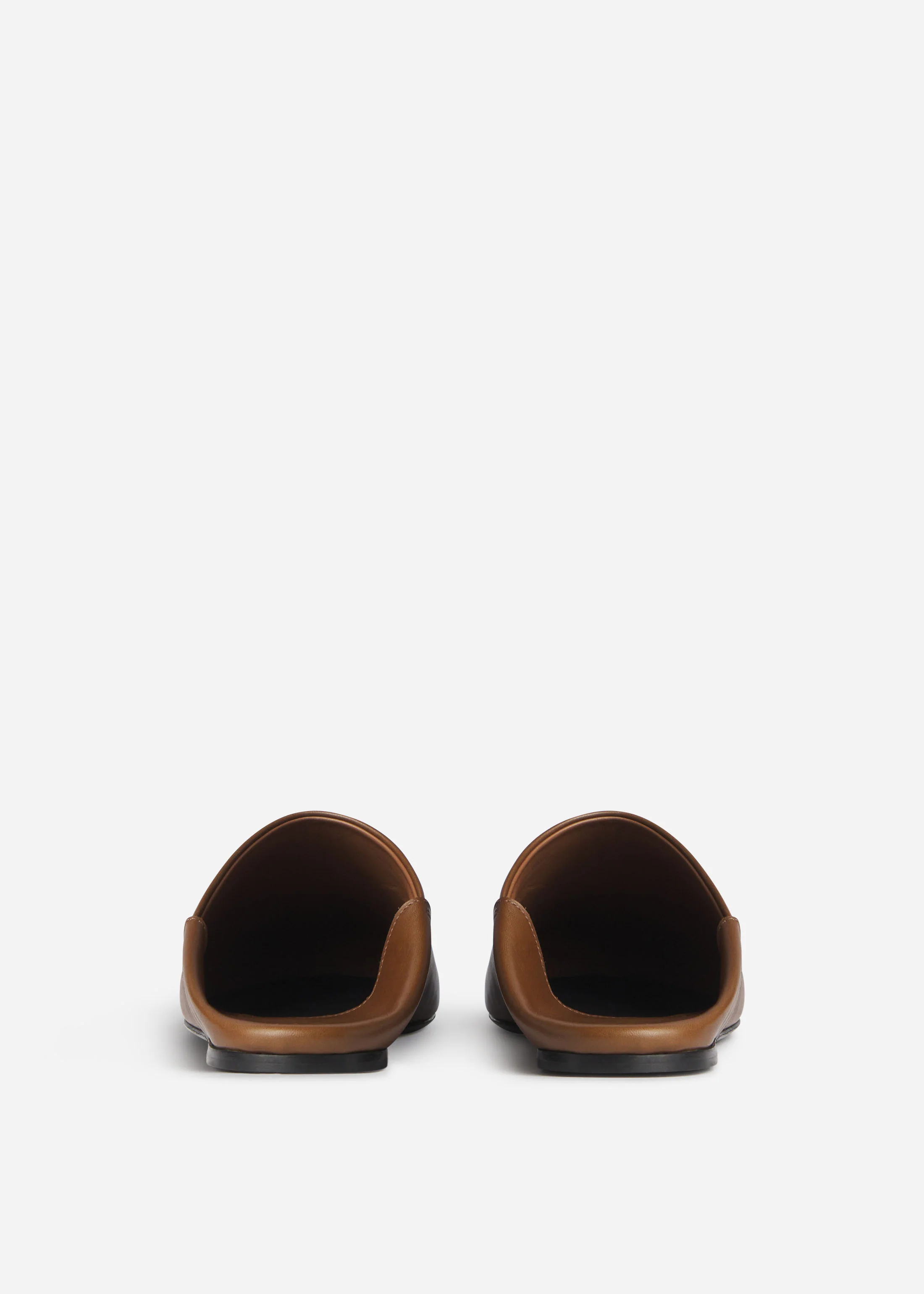 Babouche Mule in Smooth Leather - Cognac - Image 3