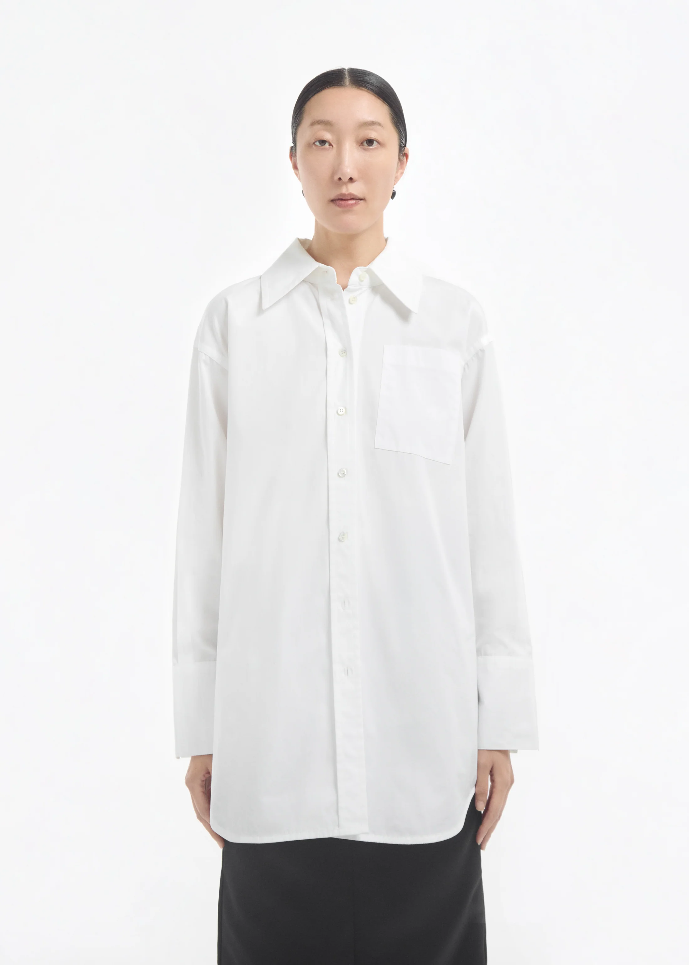 Overshirt in Cotton Poplin - White - Image 3