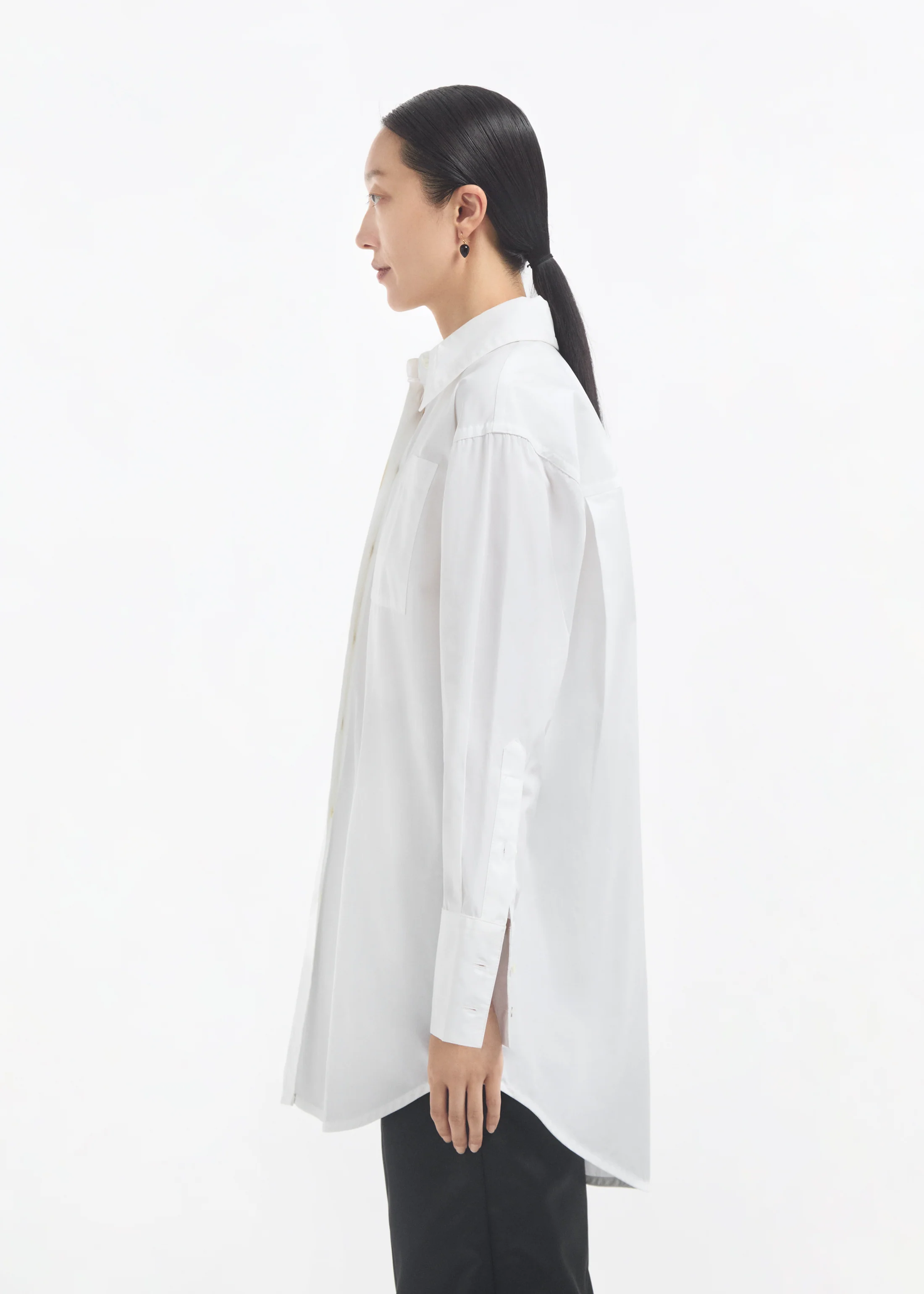 Overshirt in Cotton Poplin - White - Image 5