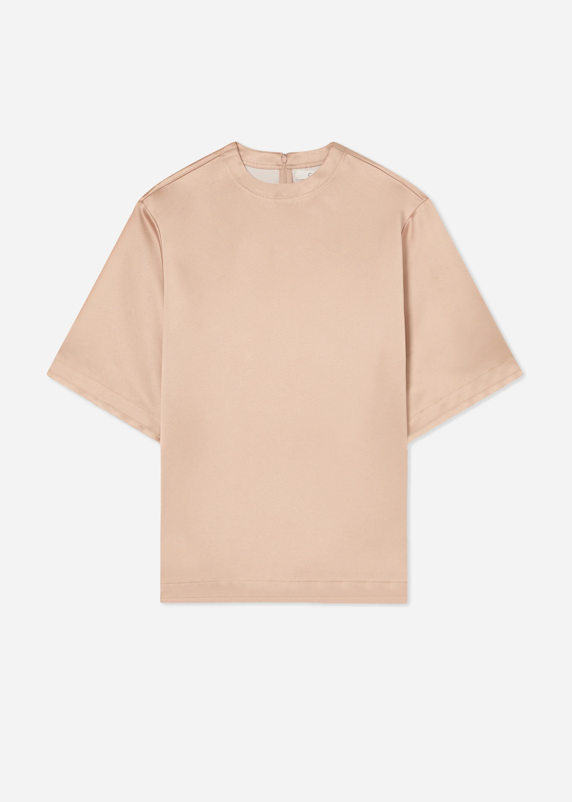 Oversized Shirt in Duchess Satin - Champagne - Image 4