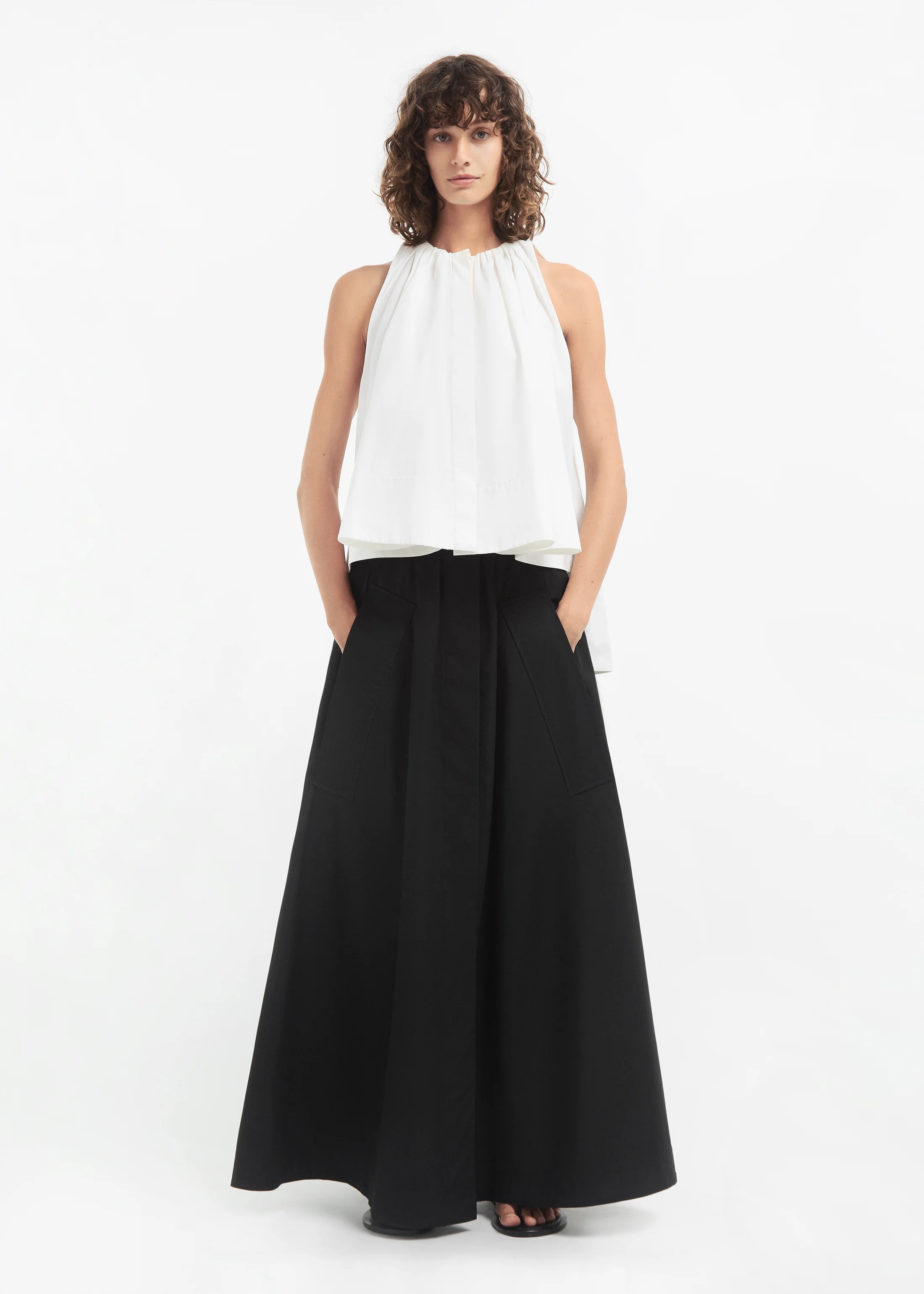 Parachute Skirt in Cotton Poplin - Black