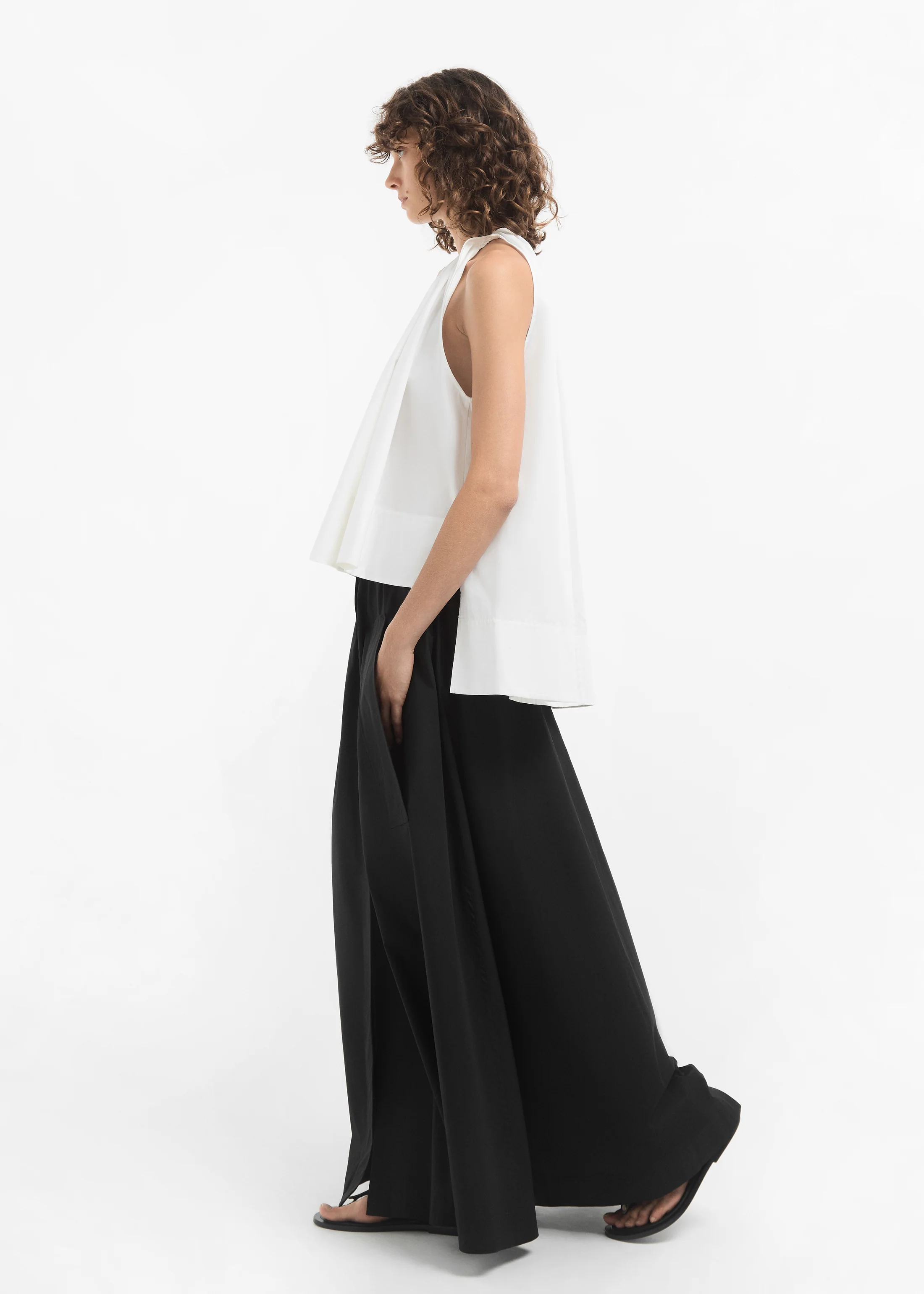Parachute Skirt in Cotton Poplin - Black - Image 2