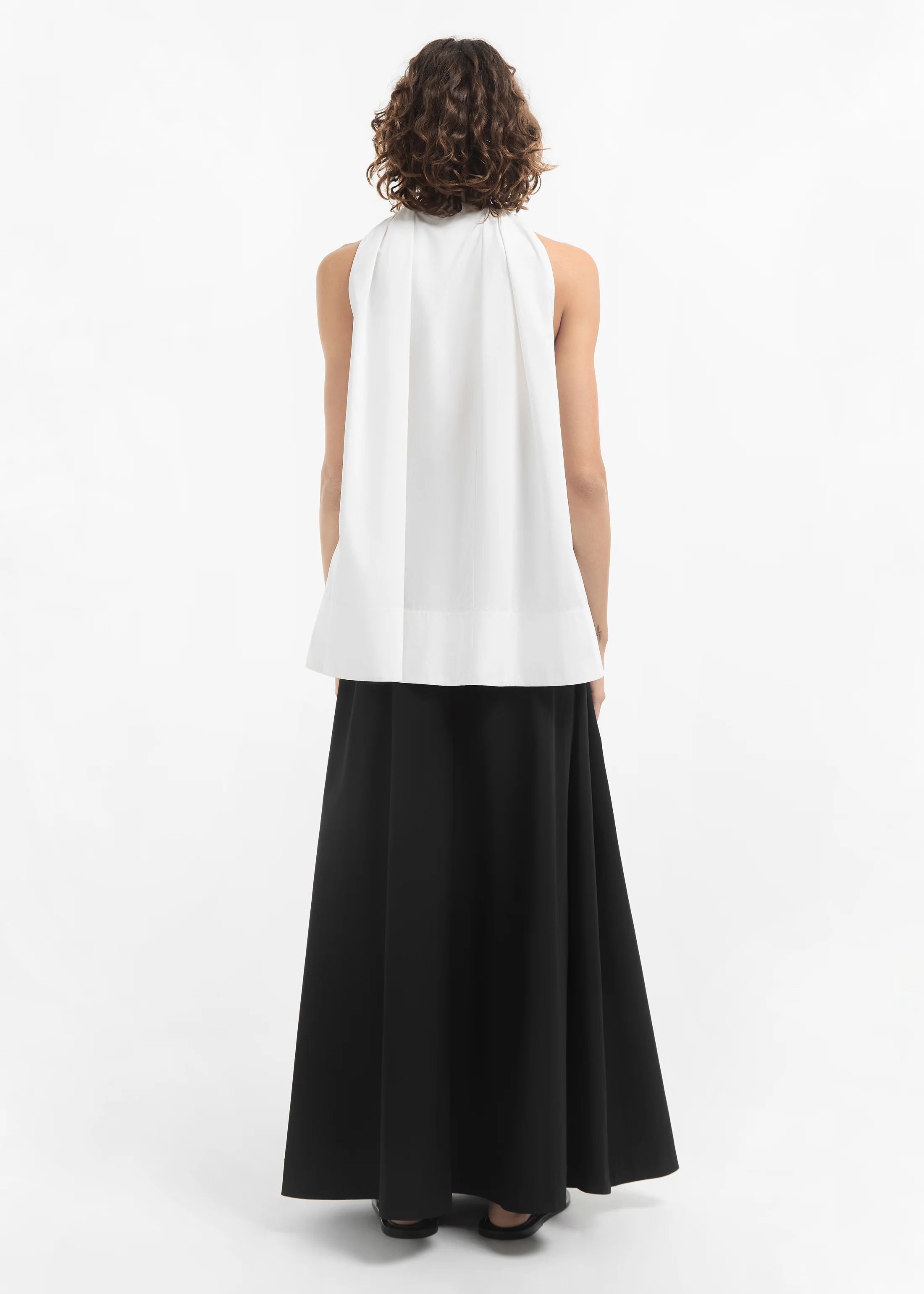Parachute Skirt in Cotton Poplin - Black - Image 3