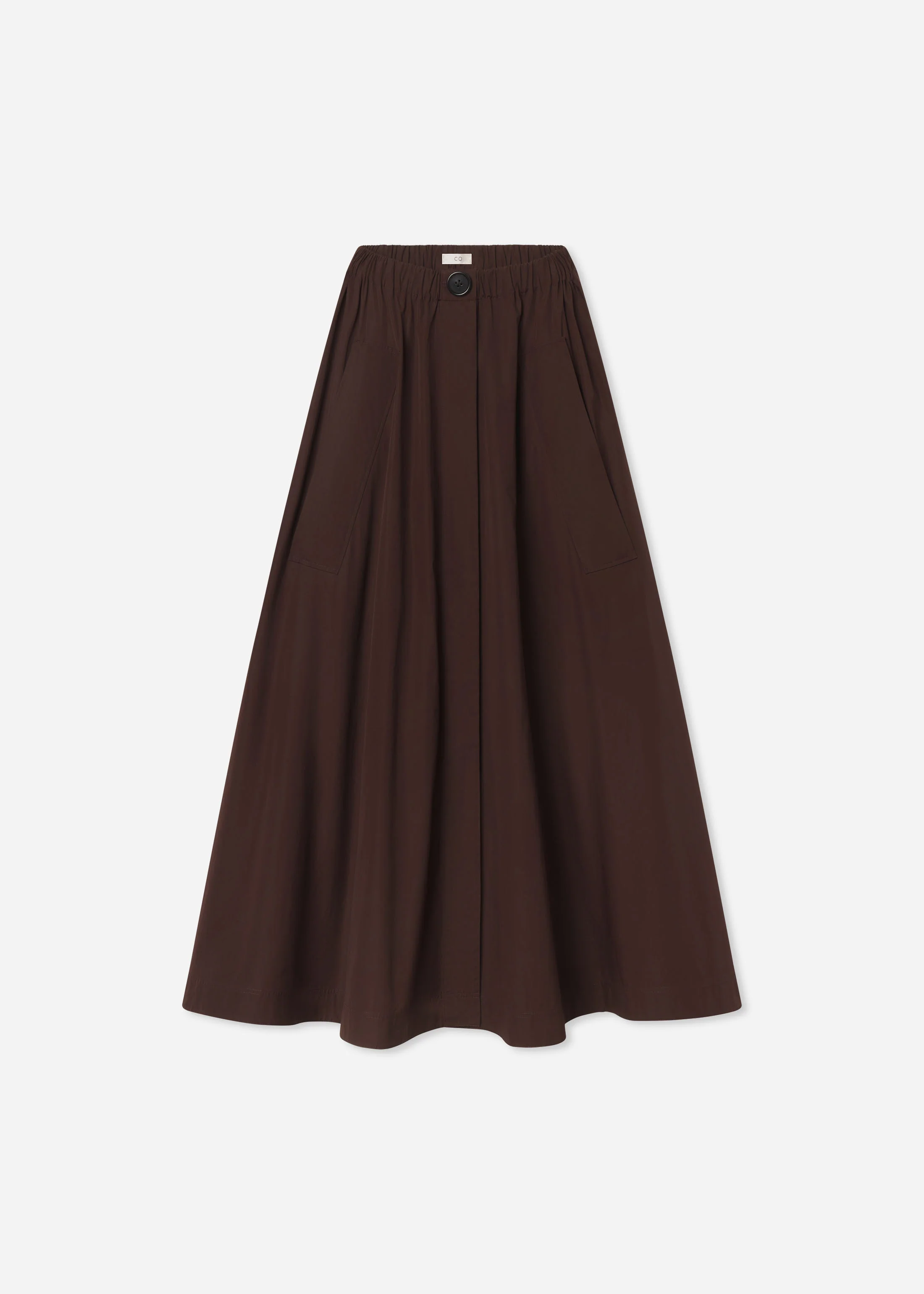 Parachute Skirt in Cotton Poplin - Chocolate - Image 4