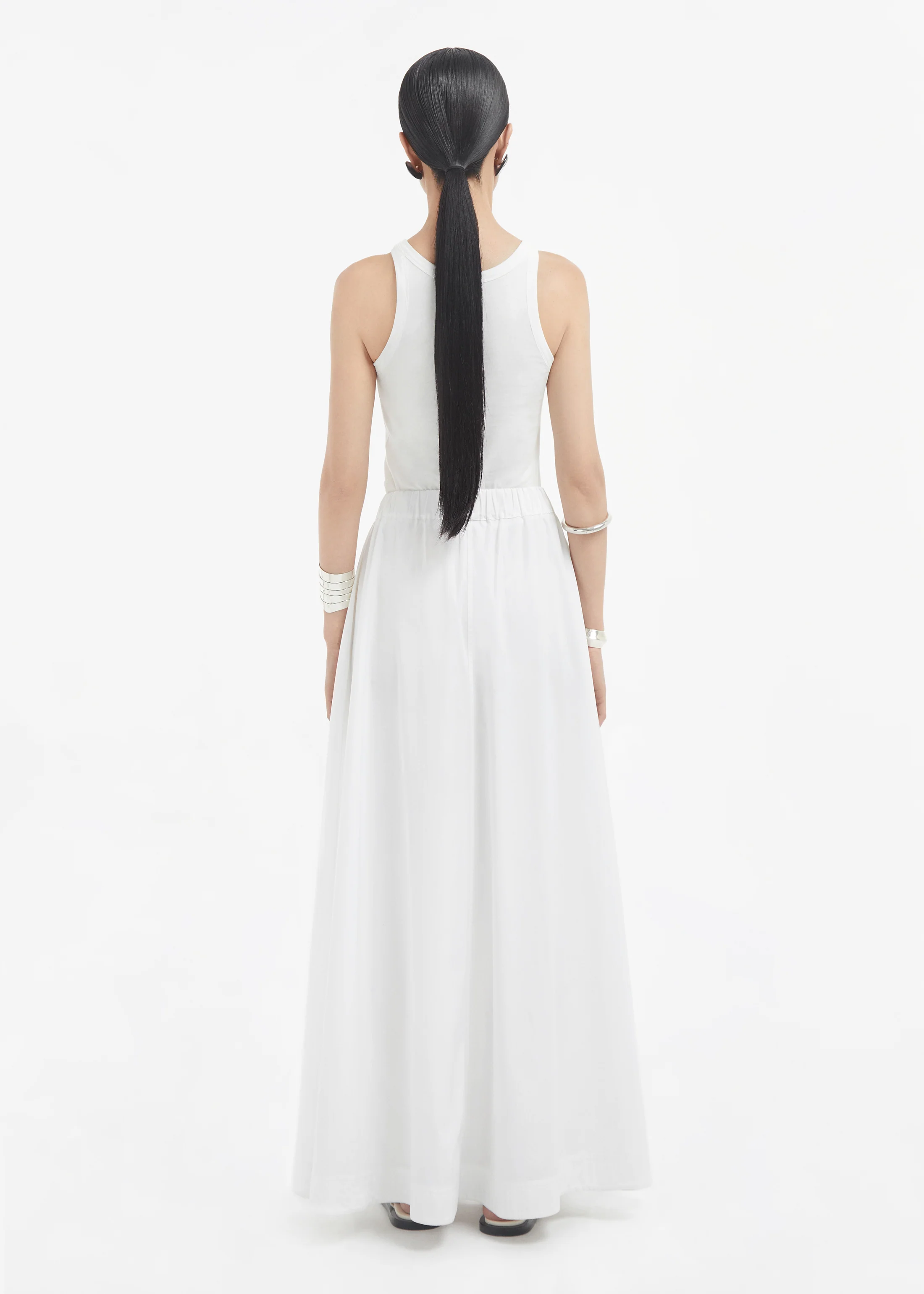 Parachute Skirt in Cotton Poplin - White - Image 6