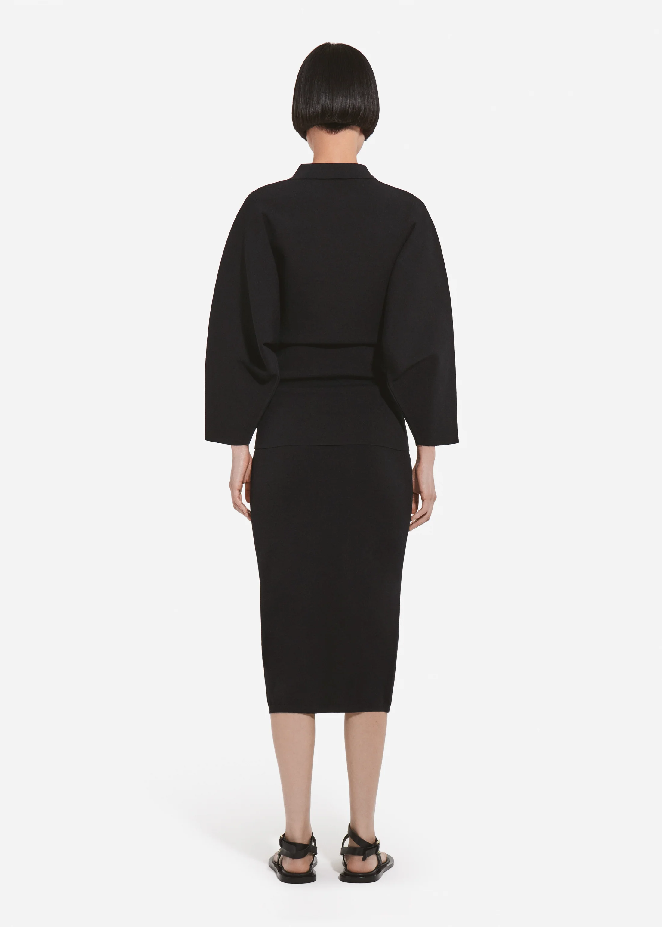 Pencil Skirt in Viscose - Black - Image 4