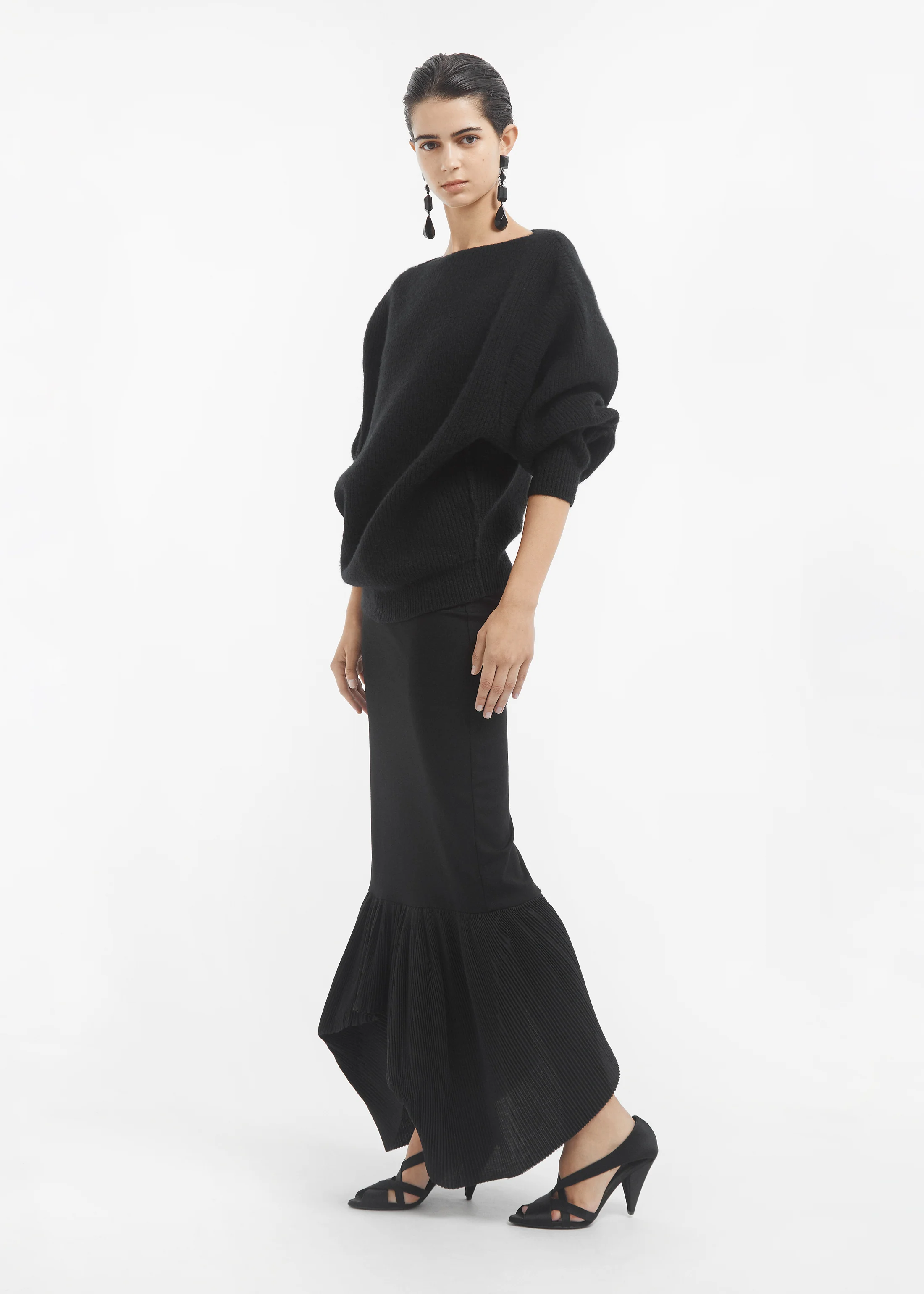 Peplum Skirt in Jersey - Black