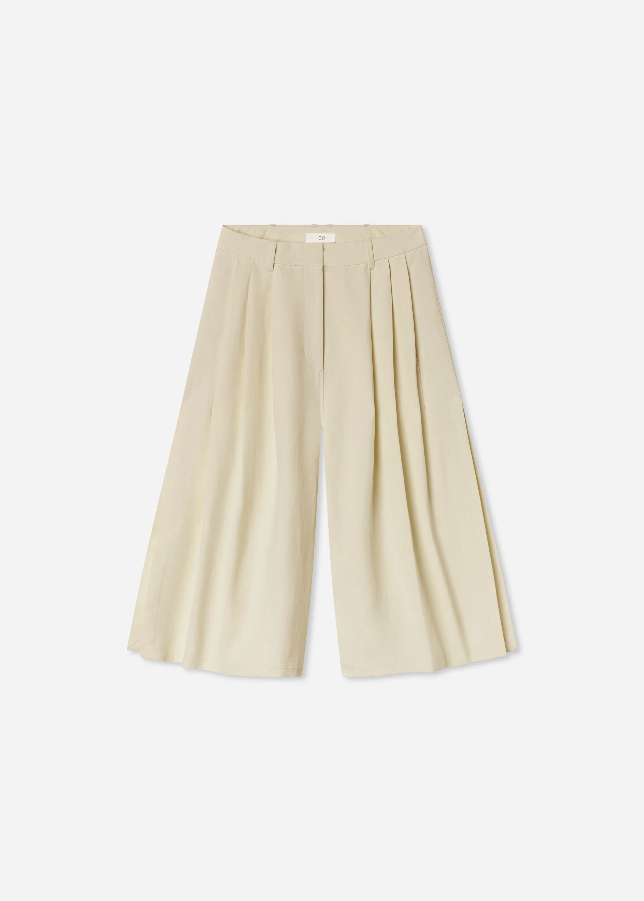 Pleated Culotte in Linen - Pearl - Image 5