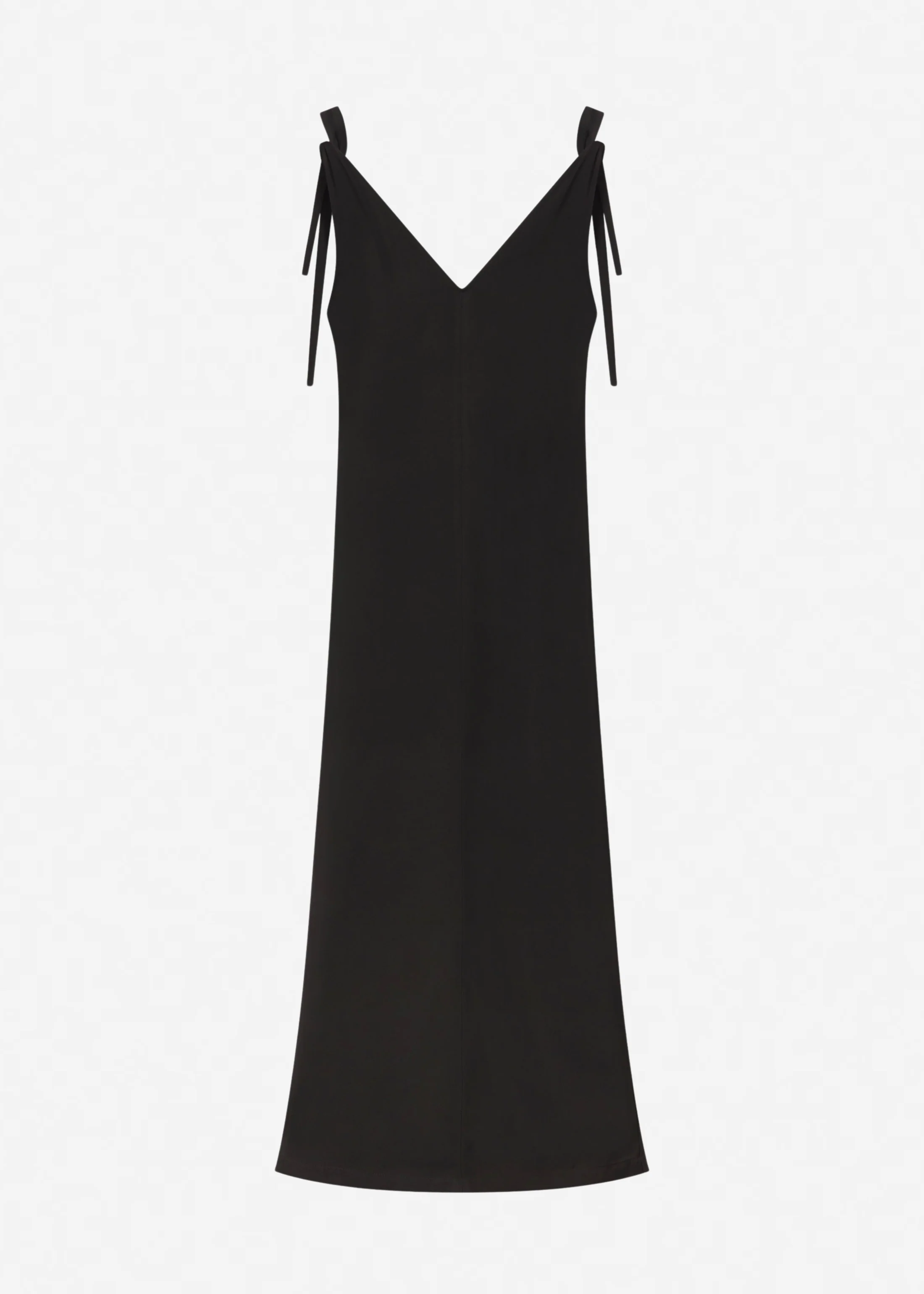 Pleated Slip Dress in Viscose Twill - Black - Image 4