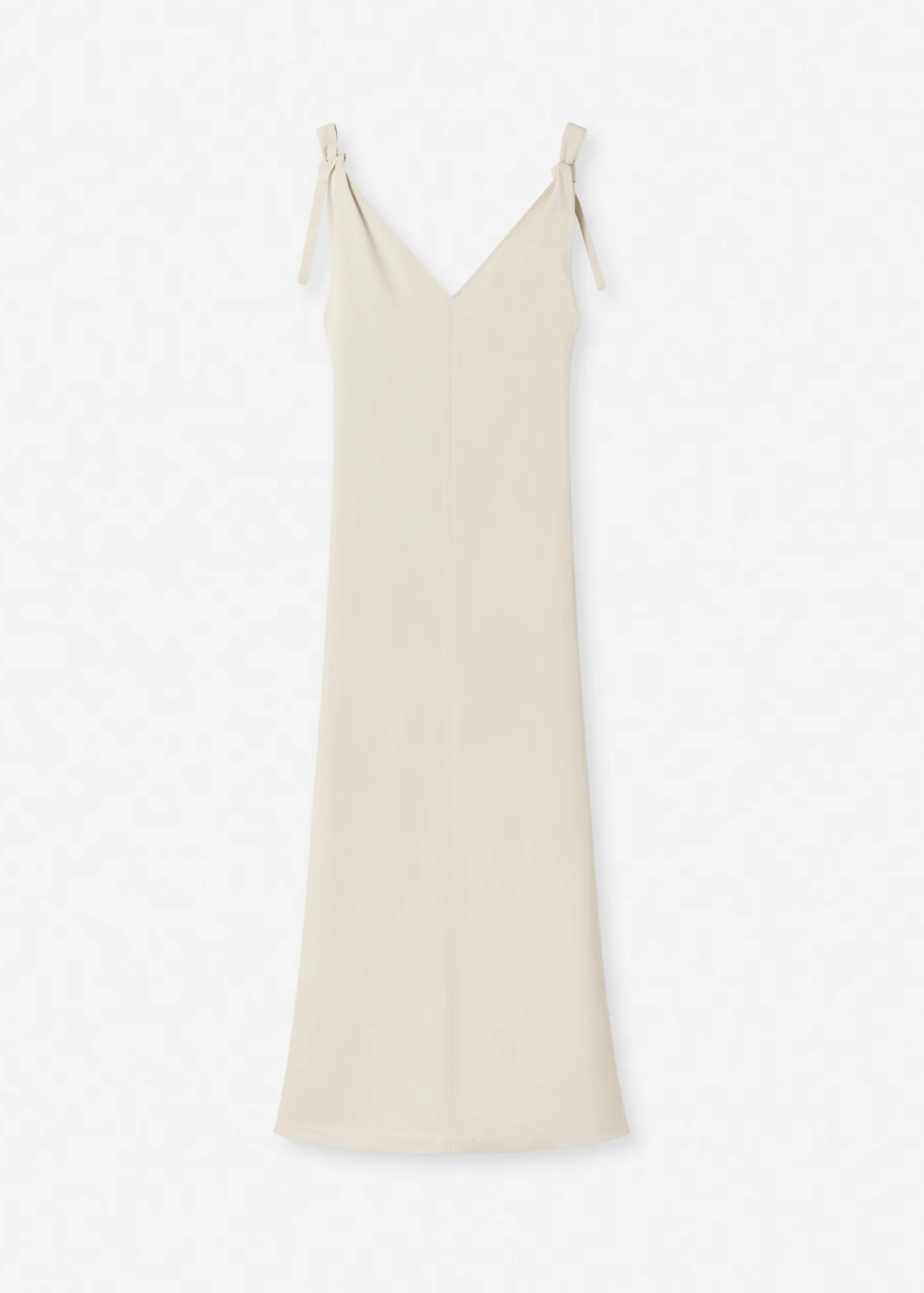 Pleated Slip Dress in Viscose Twill - Pearl - Image 5