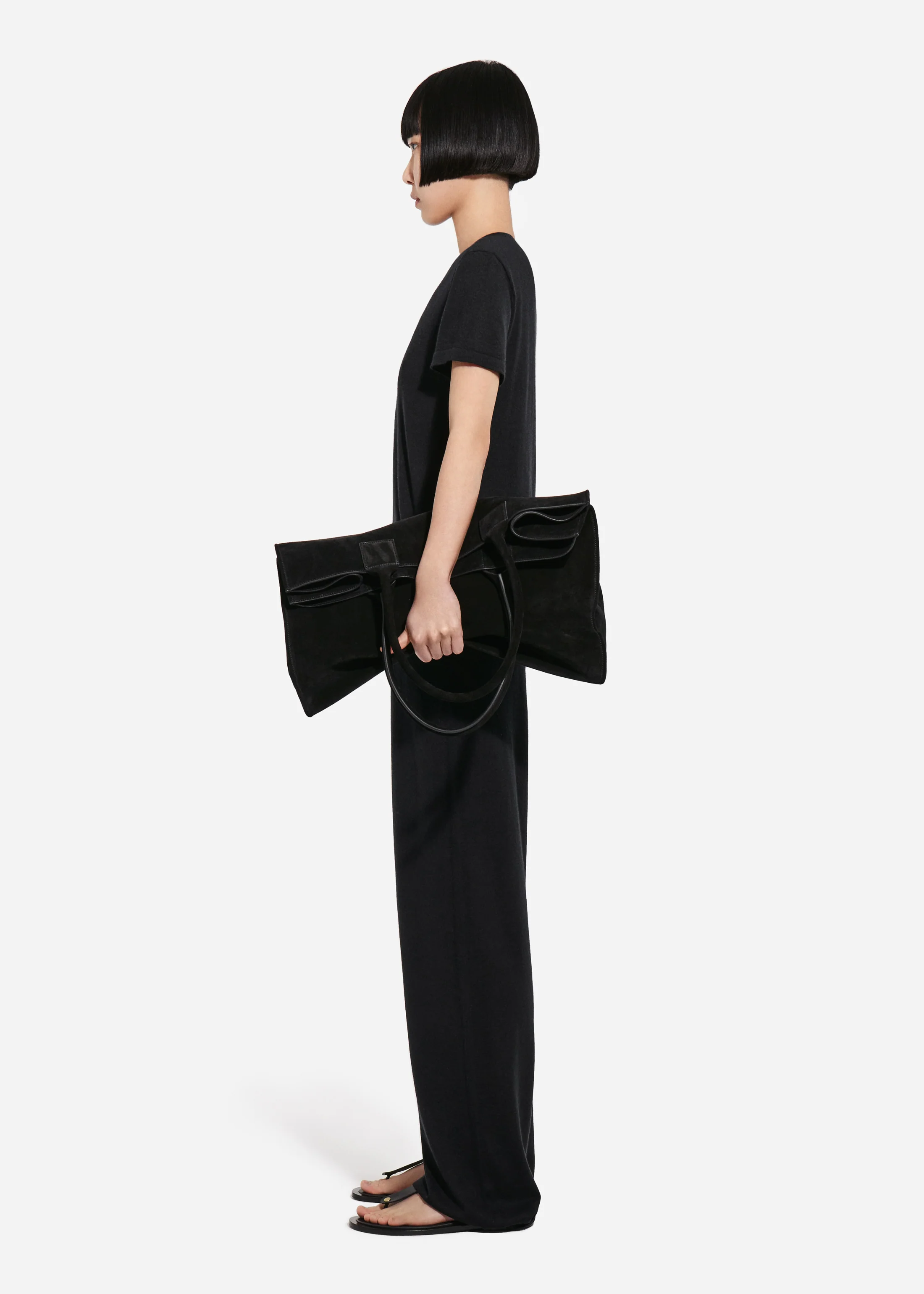 Pull Up Pant in Fine Cashmere - Black - Image 4