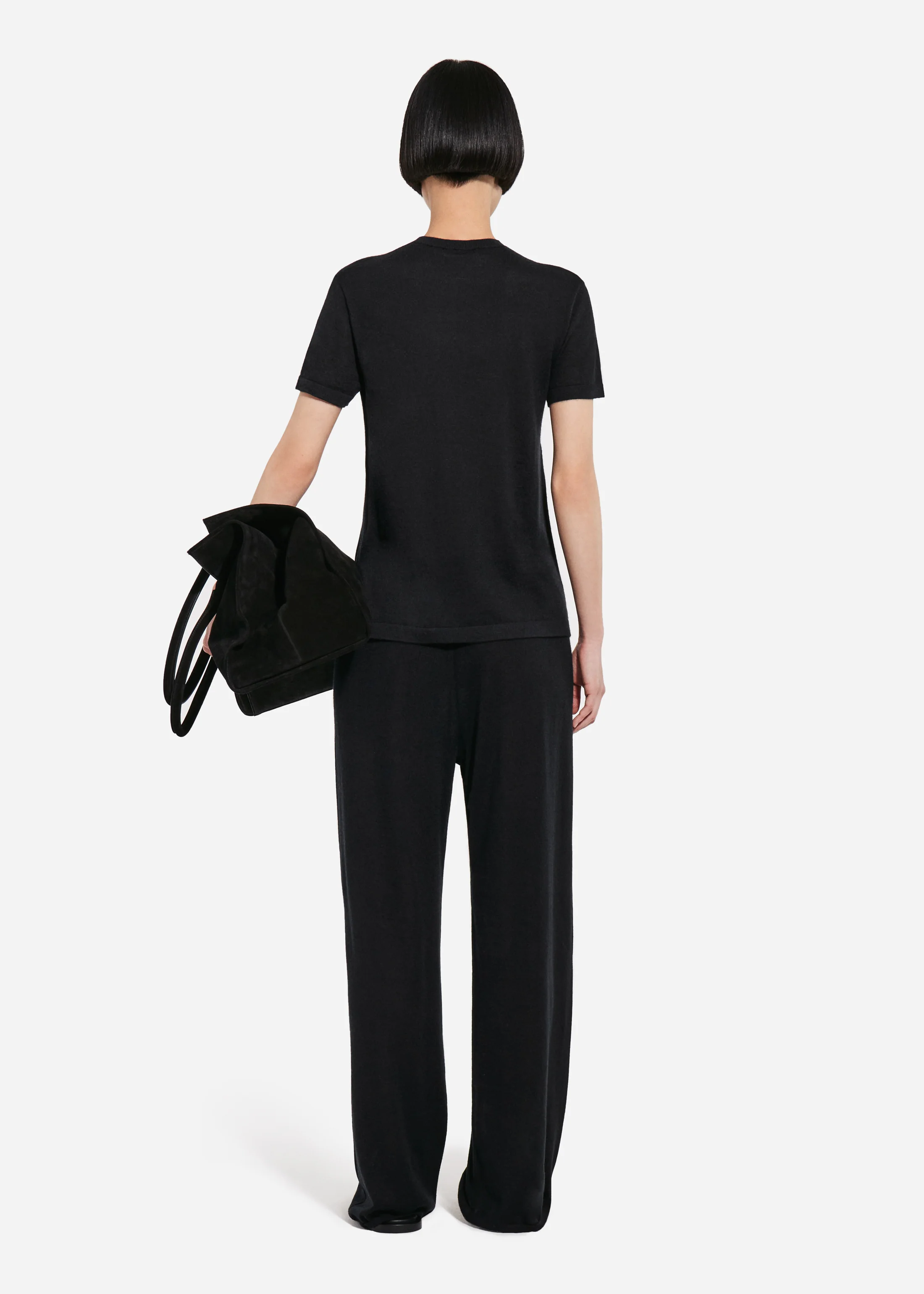 Pull Up Pant in Fine Cashmere - Black - Image 5