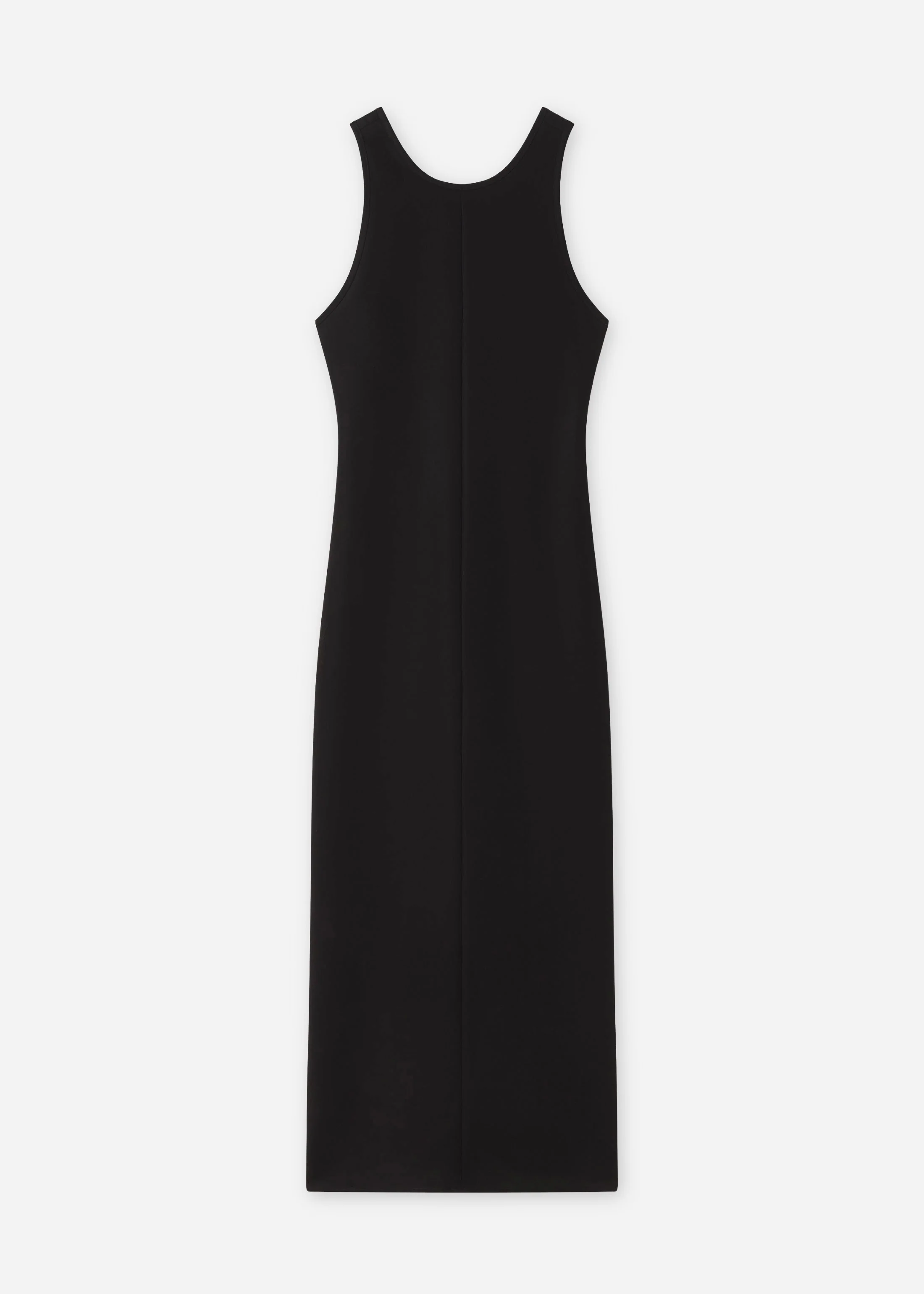 Racer Back Tank Dress in Cotton - Black - Image 4