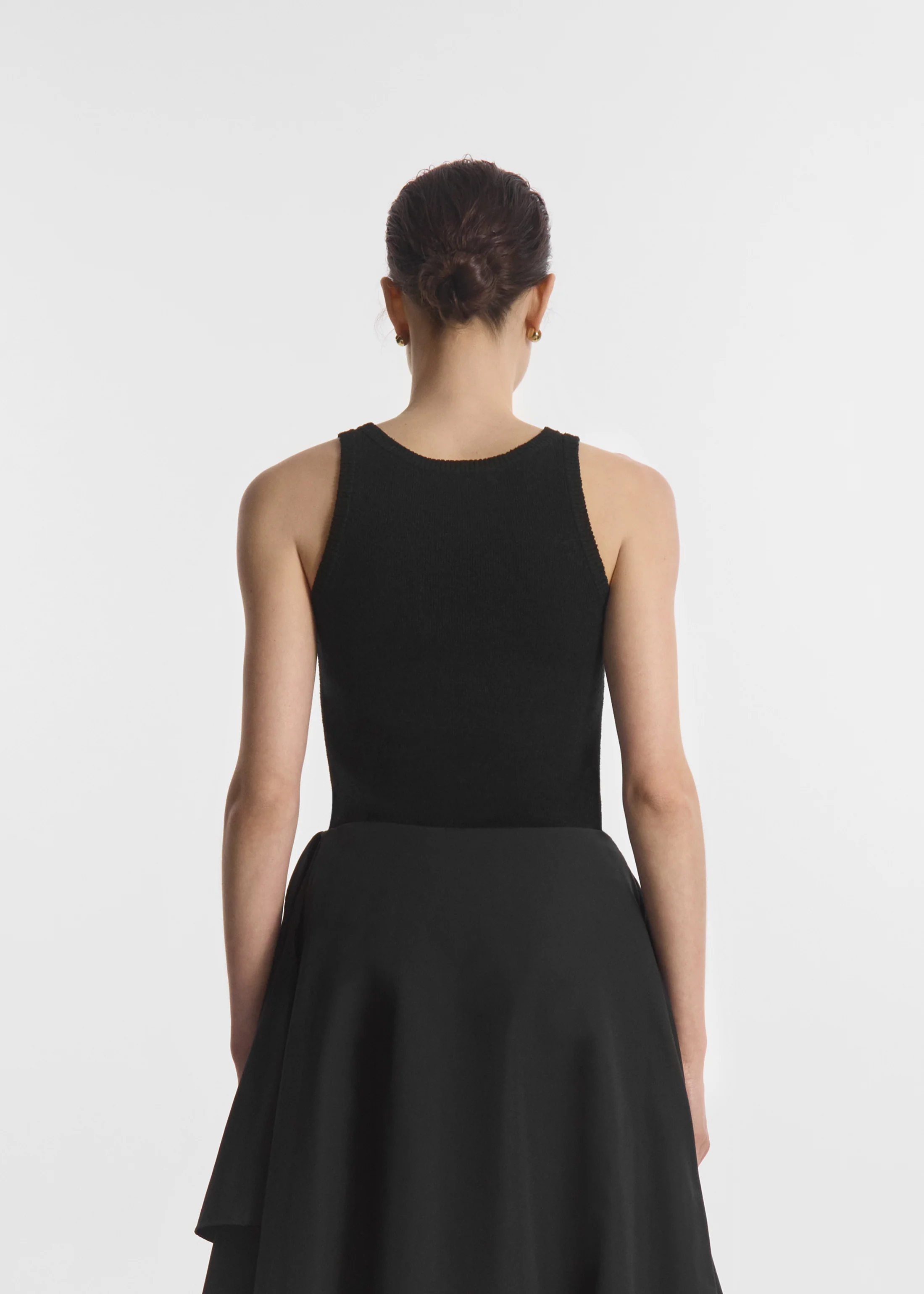 Racerback Tank in Silk Linen - Black - Image 4