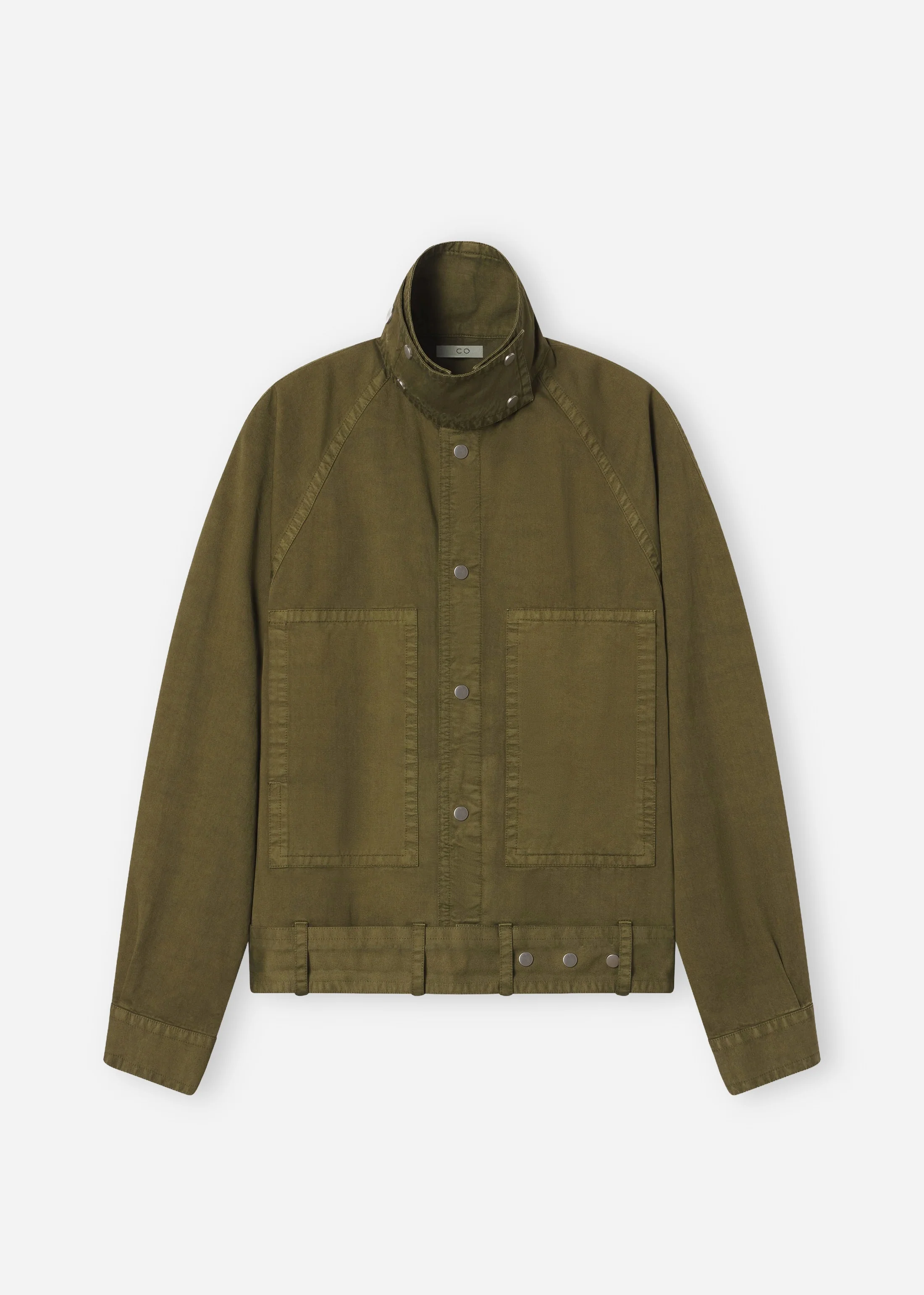 Raglan Workwear Bomber in Cotton - Avocado - Image 4