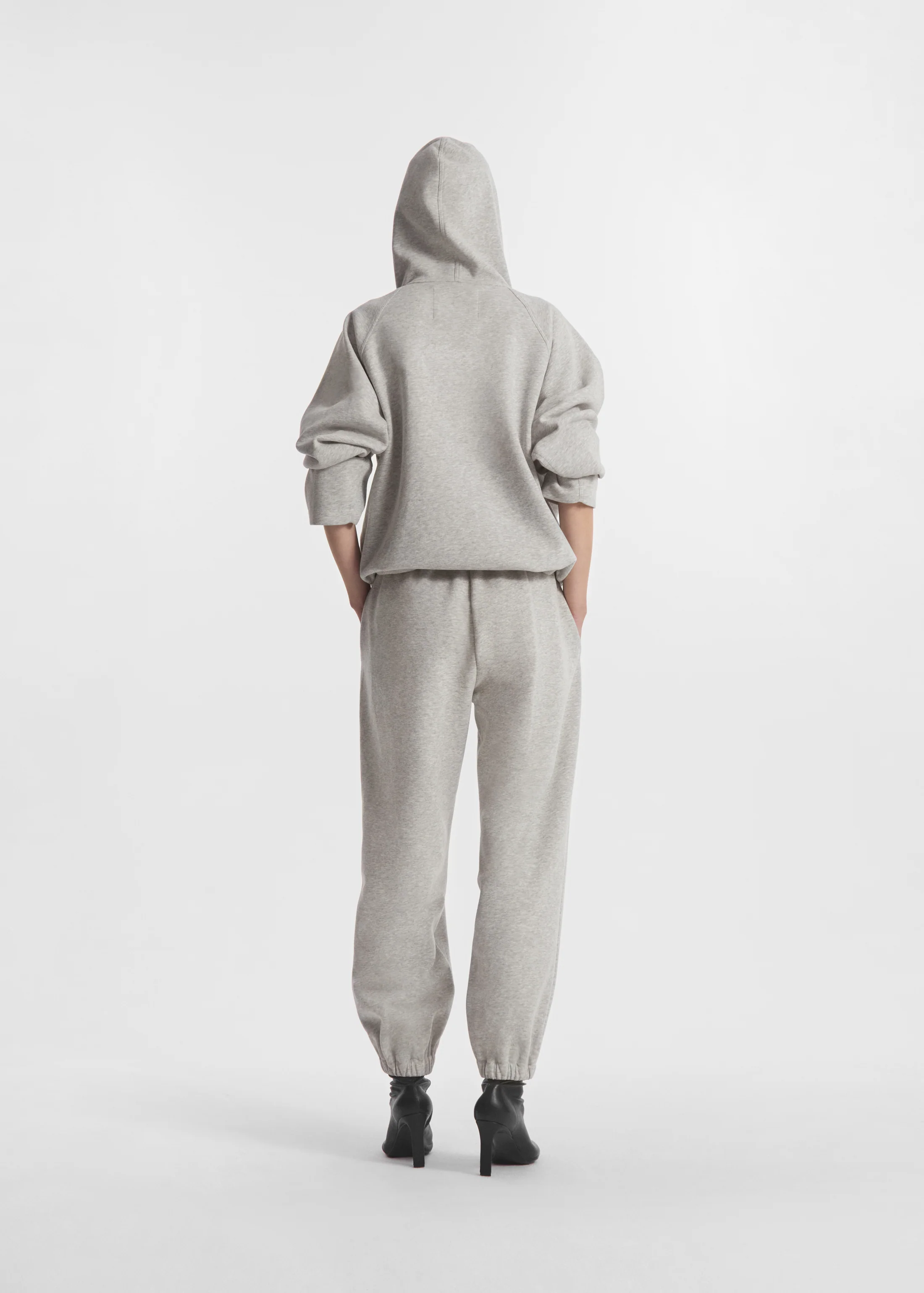 Hooded Pullover in Scuba Jersey - Heather Grey - Image 4