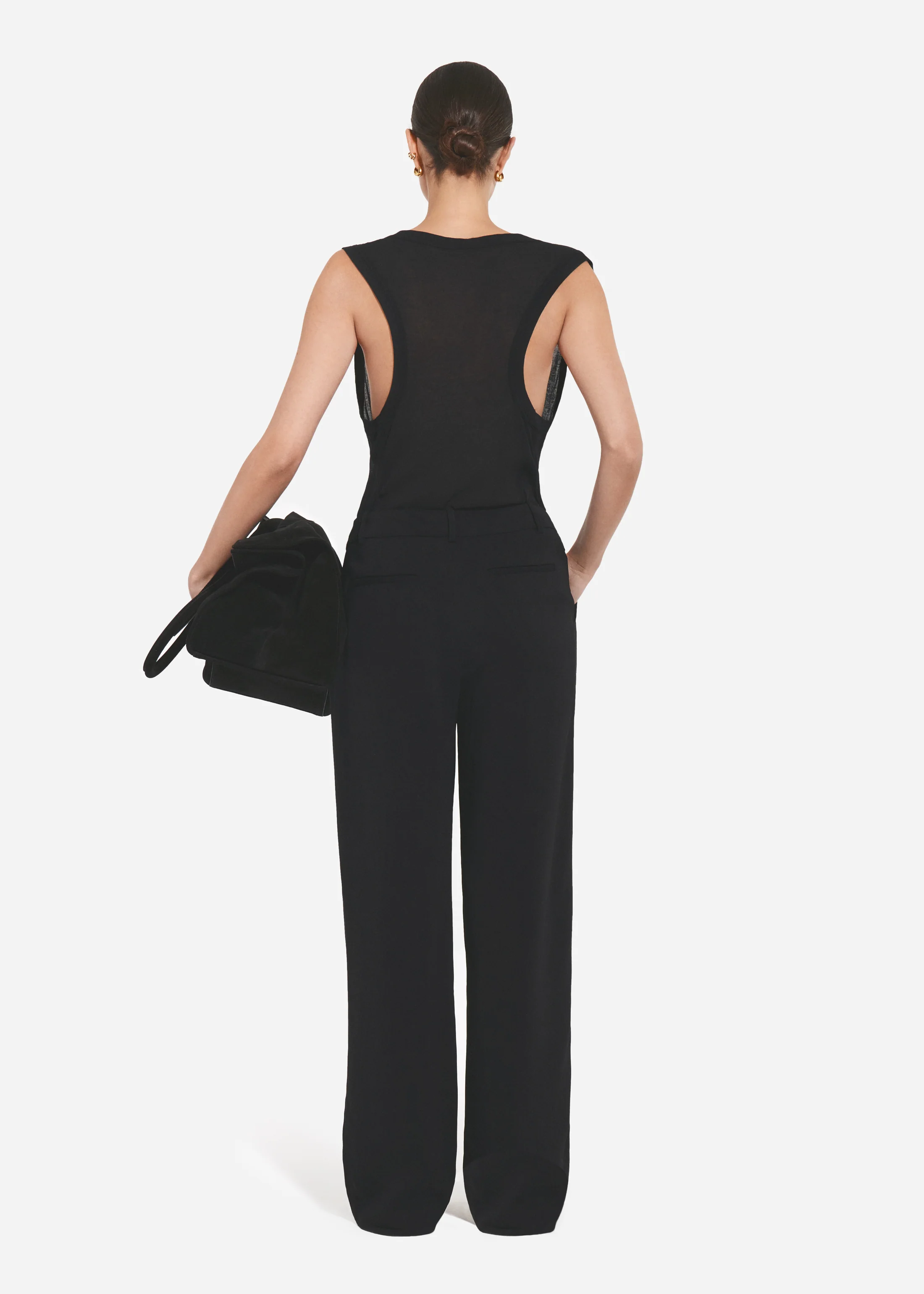 Loose Tank in Slub Jersey - Black - Image 3