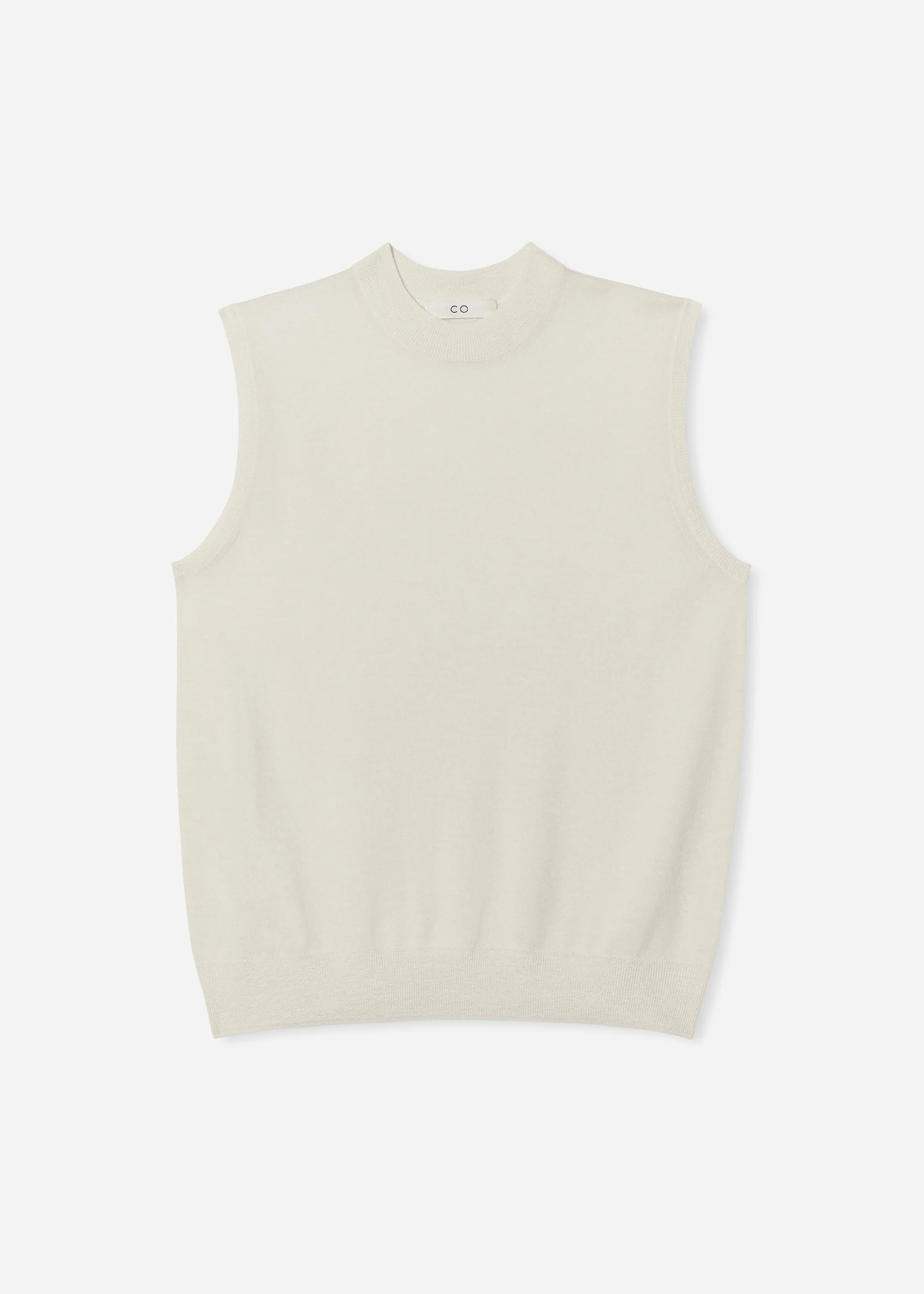 Shell Tank in Fine Cashmere - Ivory - Image 6