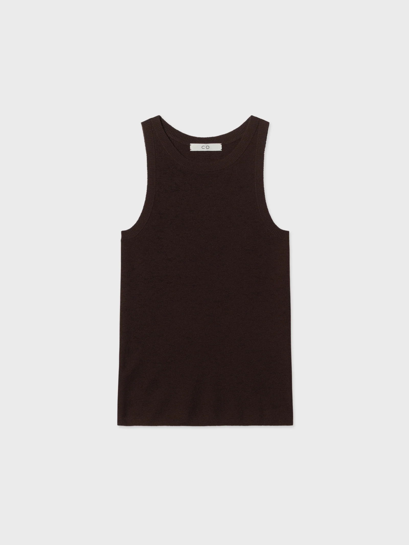 Tank Top in Fine Cashmere - Chocolate - Image 6