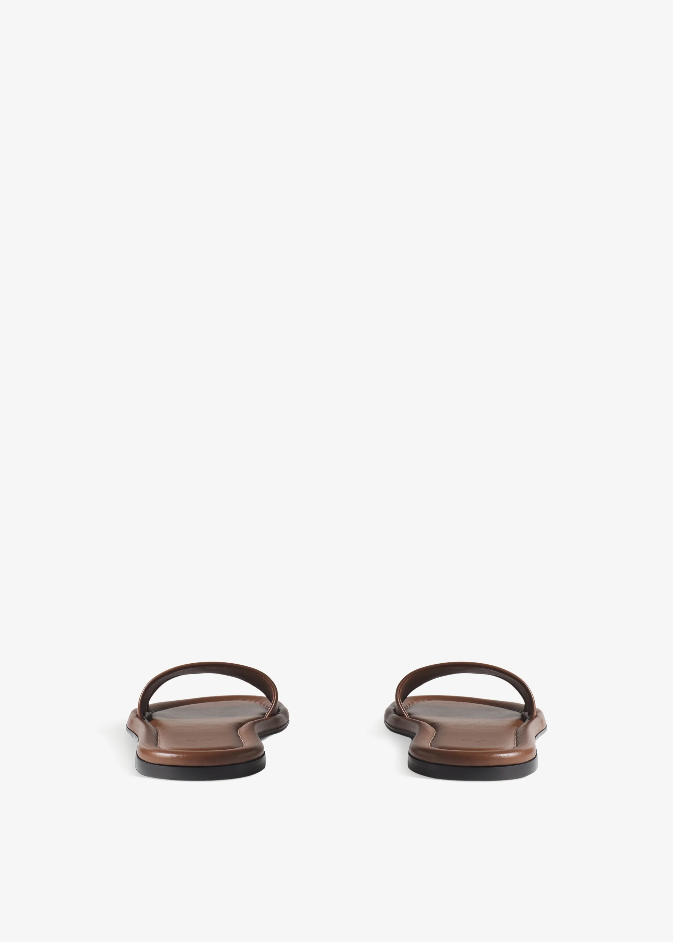 Slide Sandal in Leather - Cognac - Image 3