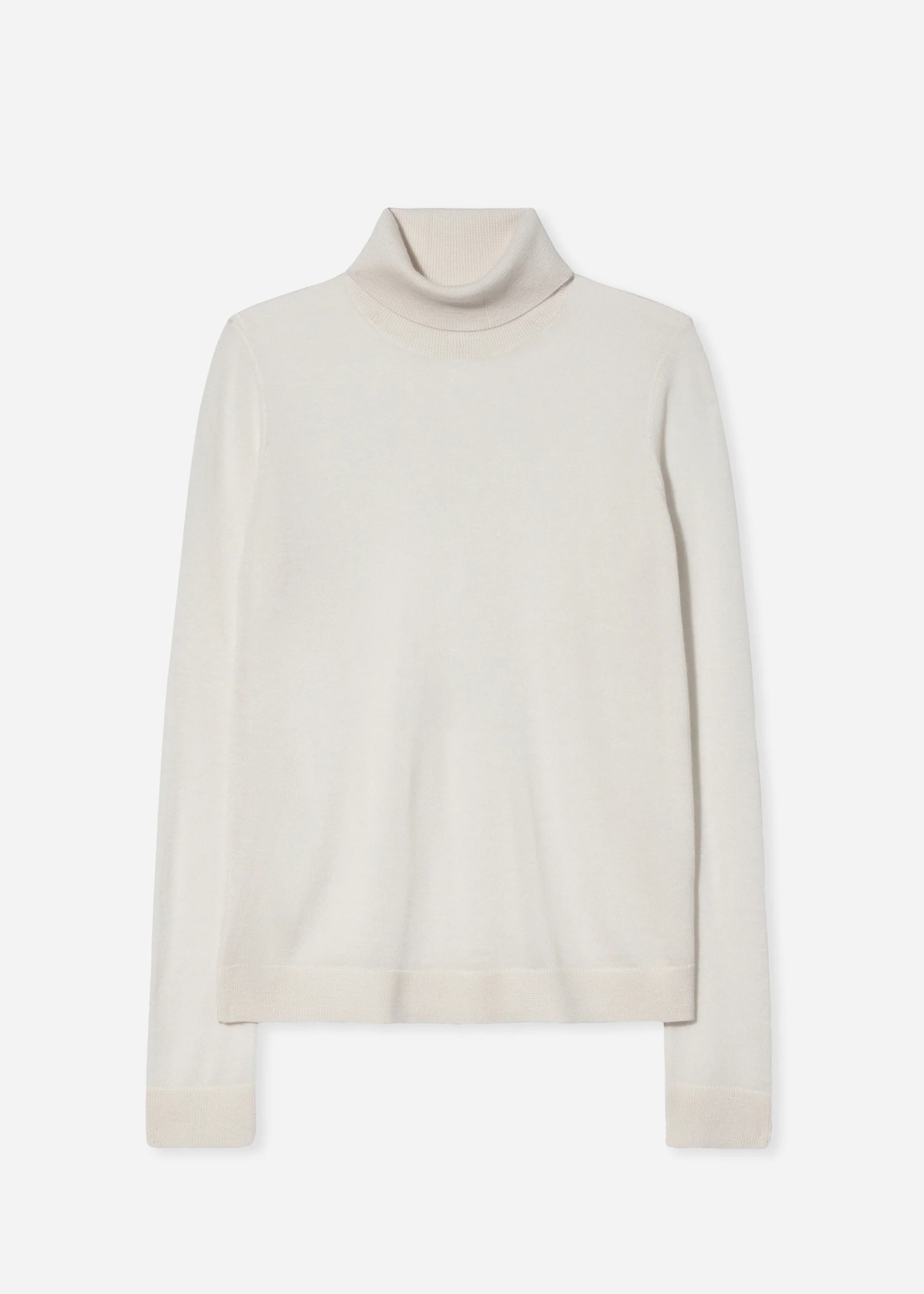 Slim Turtleneck in Fine Cashmere - Ivory - Image 3