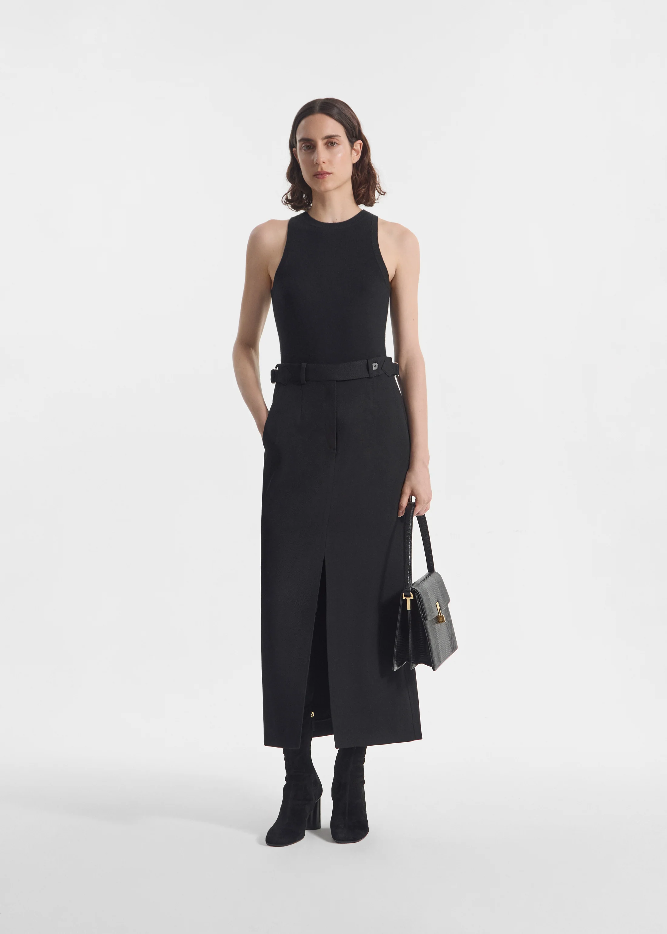 Tank Top in Fine Cashmere - Black - Image 3
