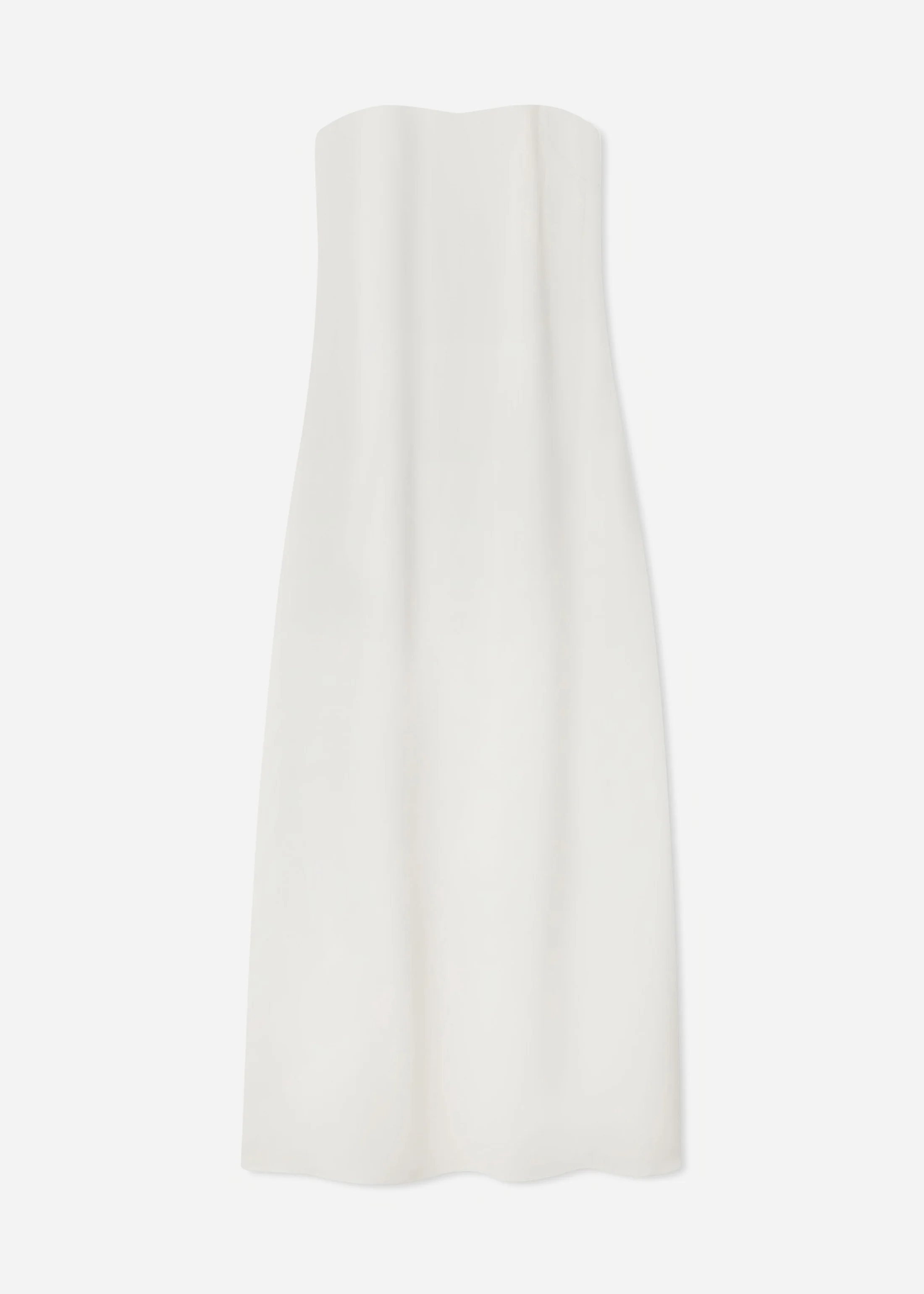Strapless Column Dress in Viscose Crepe - Ivory - Image 3