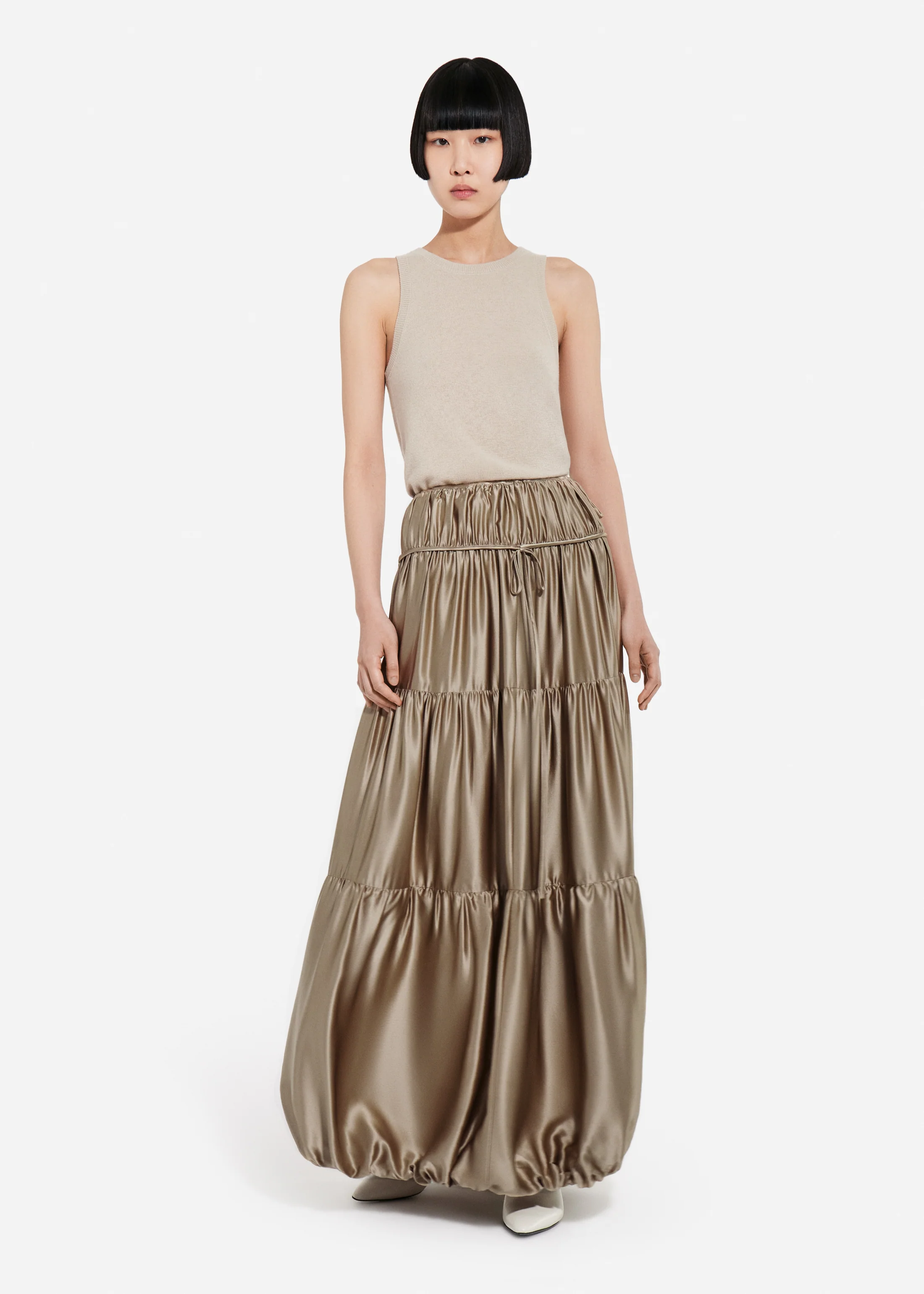 Tank Top in Fine Cashmere - Chestnut - Image 2