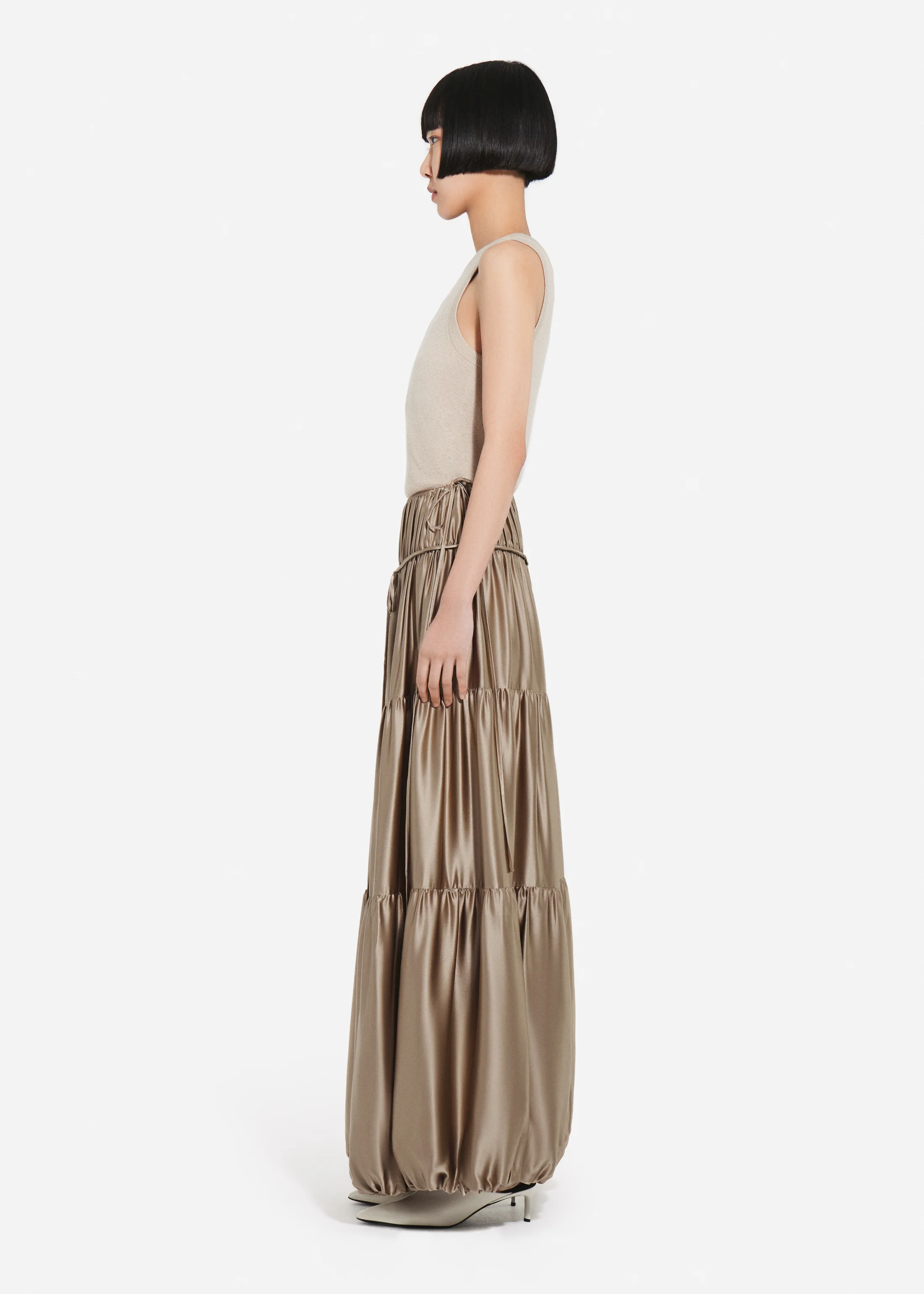 Tank Top in Fine Cashmere - Chestnut - Image 3