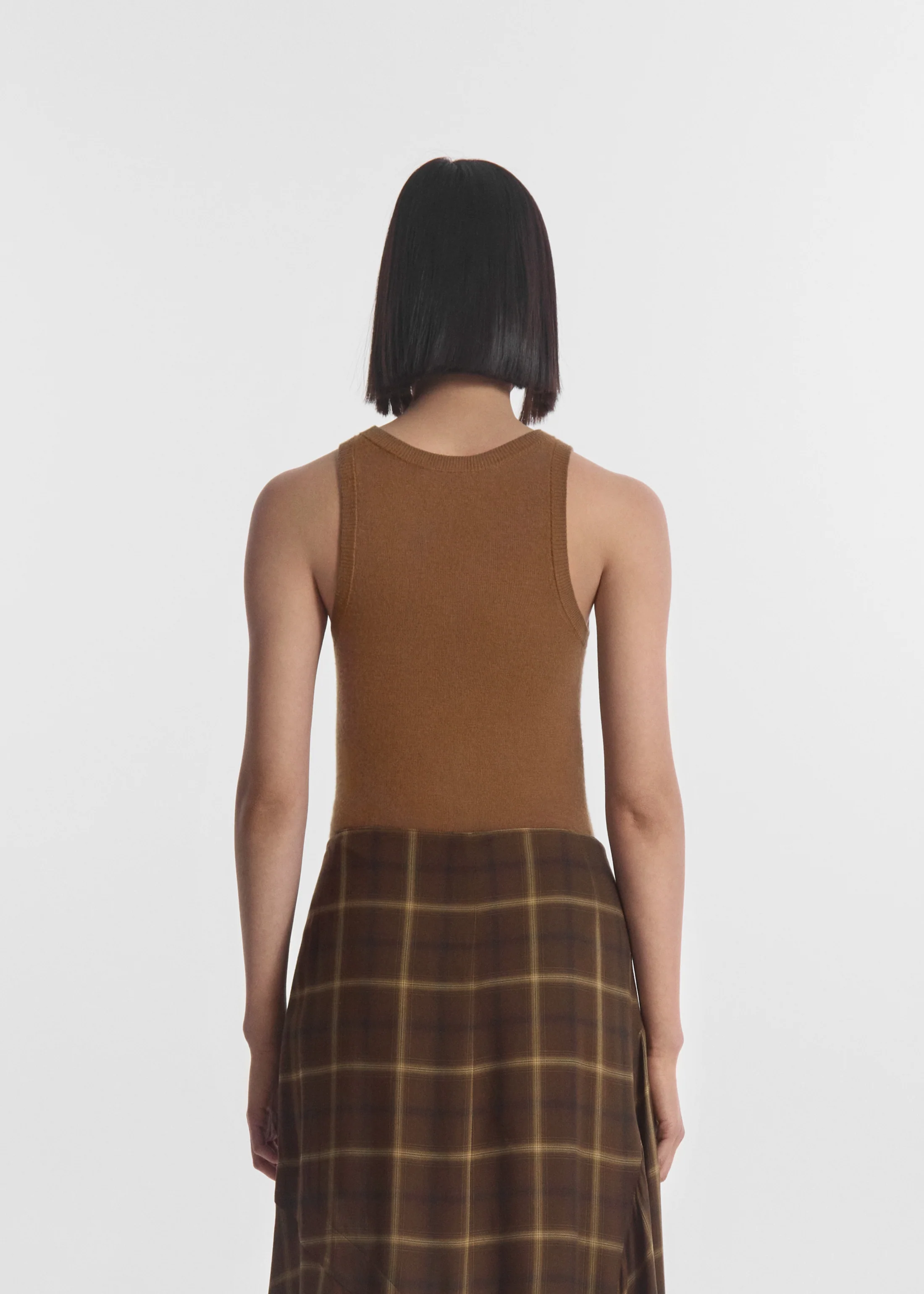 Tank Top in Fine Cashmere - Ginger - Image 4
